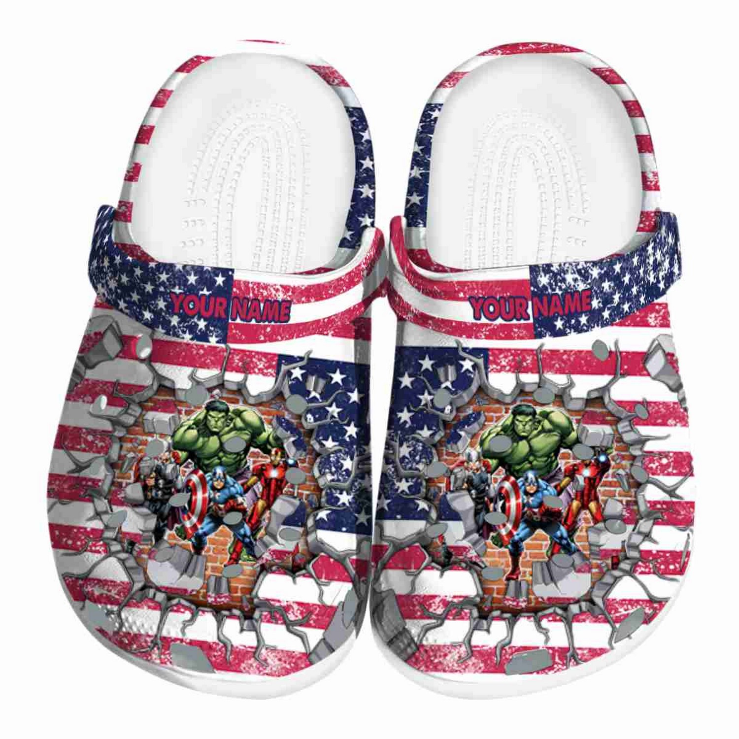 custom name avengers freedom splinter clogs for kids 26 adults lng12