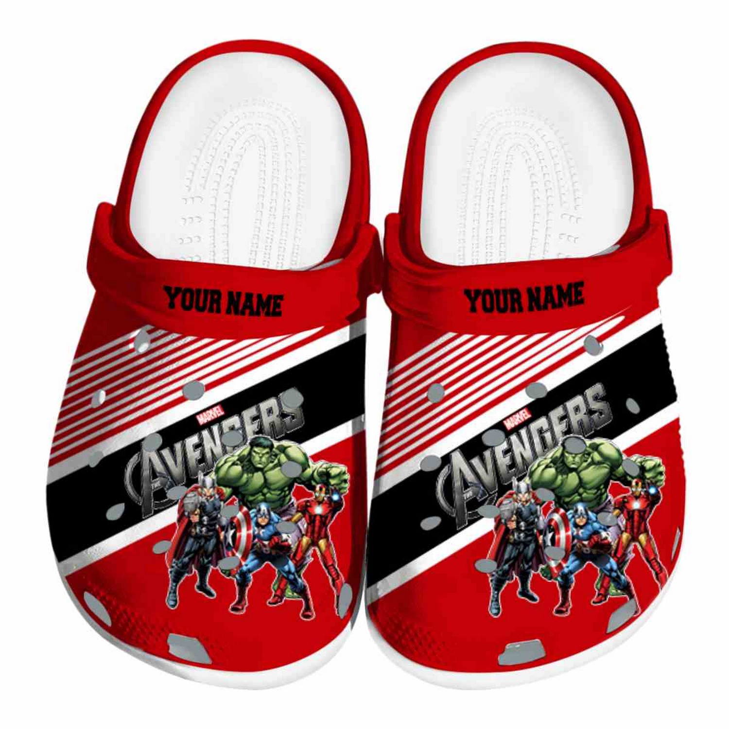 custom name avengers vibrant dual tone clogs for kids 26 adults vrap0
