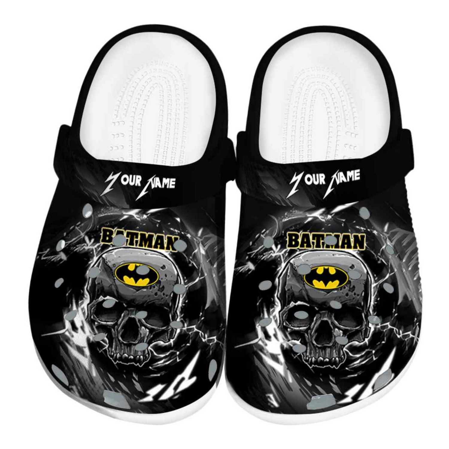 custom name batman gothic skull clogs for kids and adults dhjfm