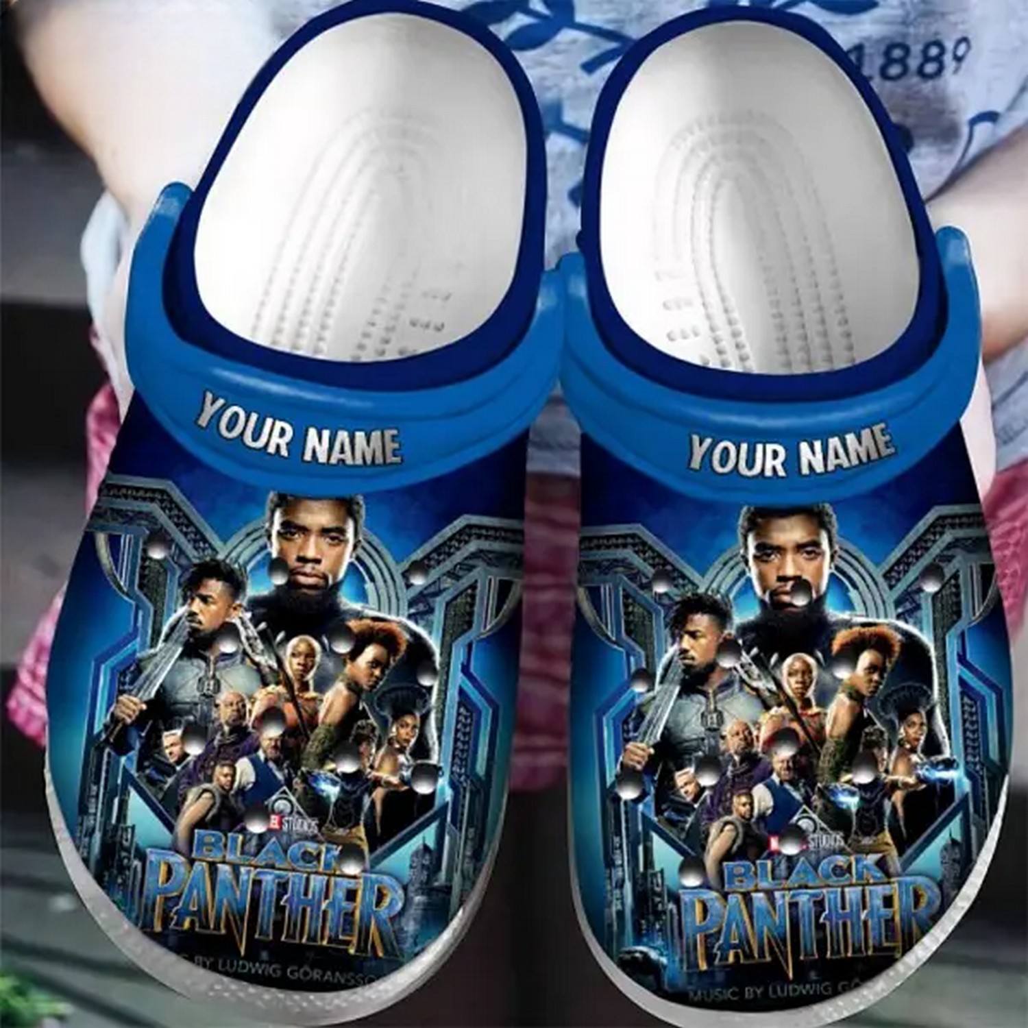 custom name black panther 1 characters marvel studio clogs for kids 26 adults ht4ja
