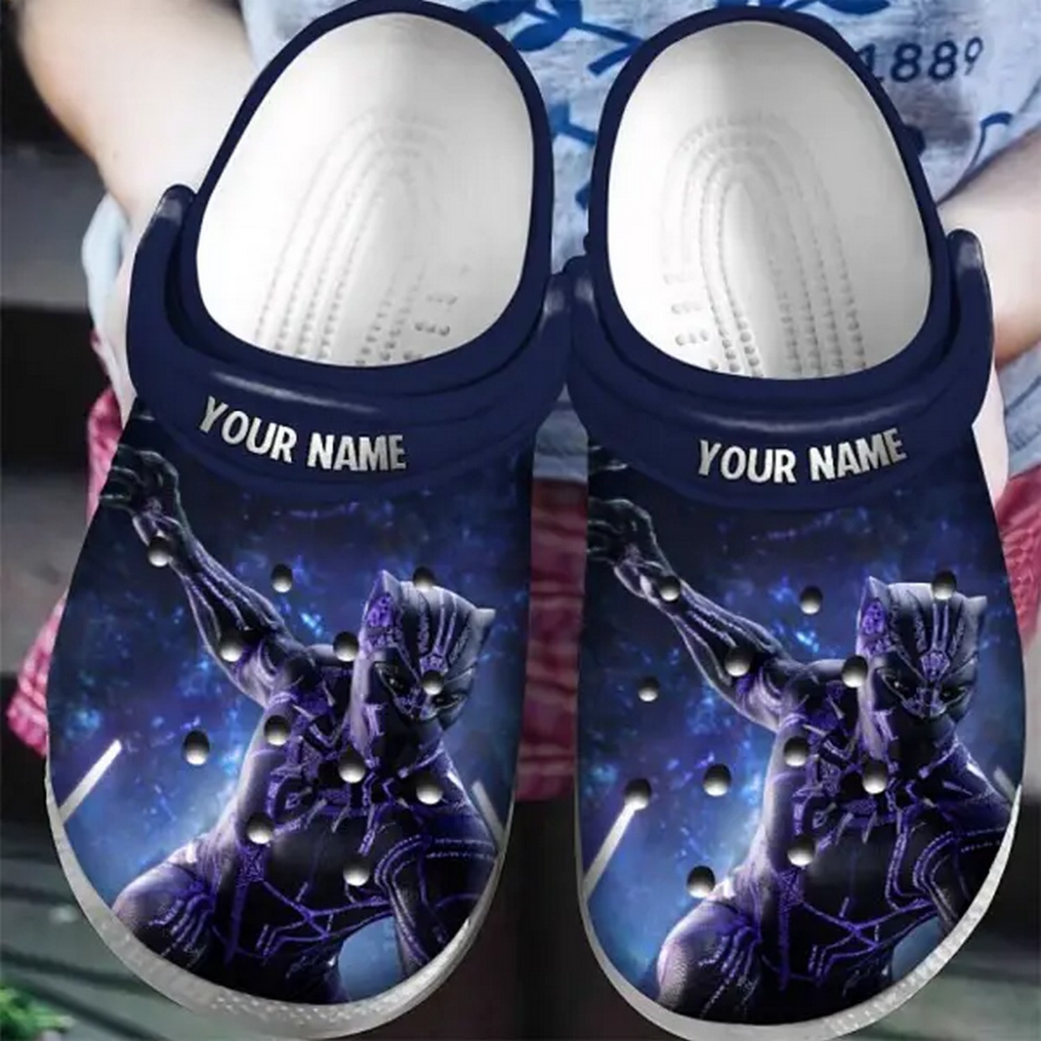 custom name black panther vibranium armor clogs for kids and adults 8ipxs