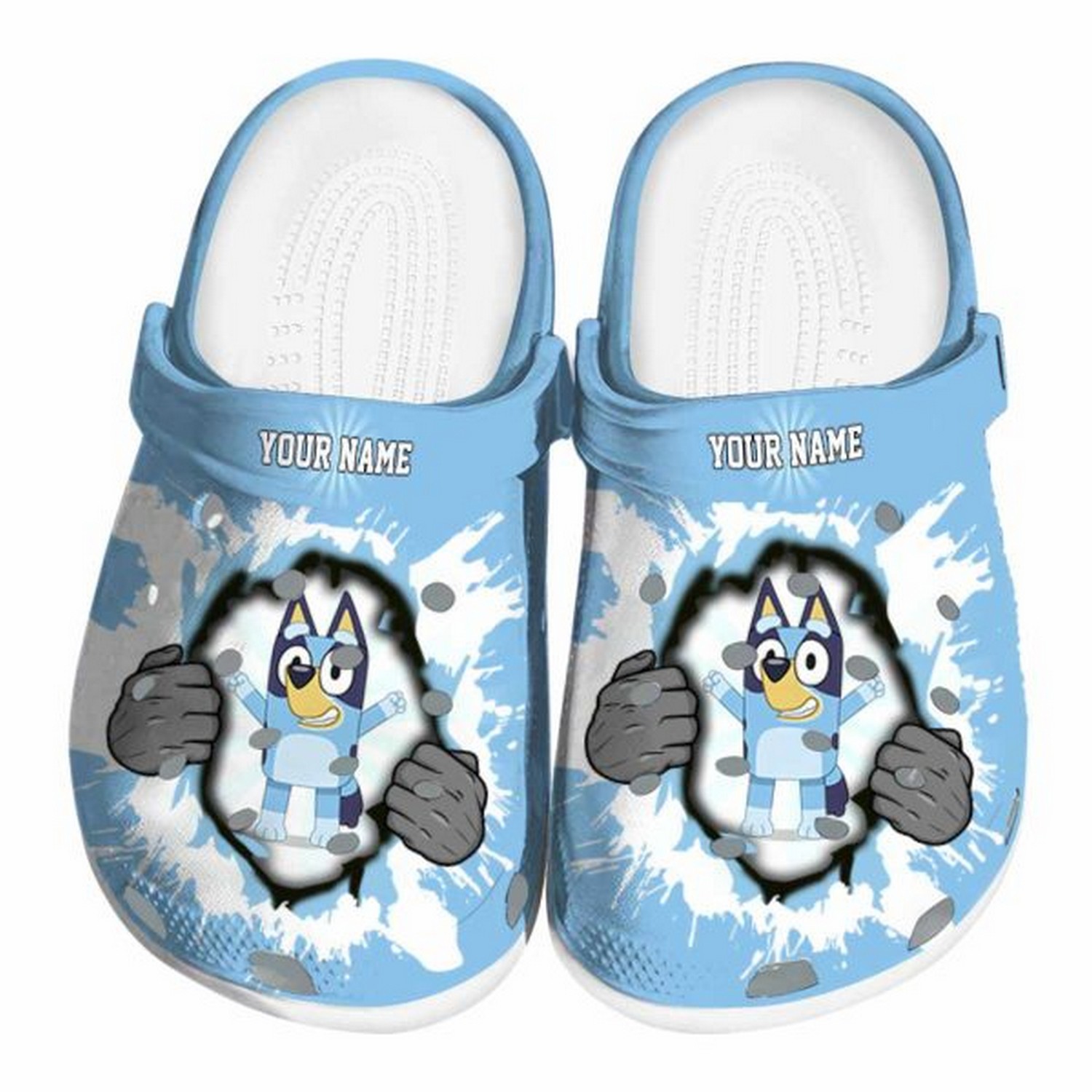custom name bluey gripping hand clogs for kids and adults vco9n