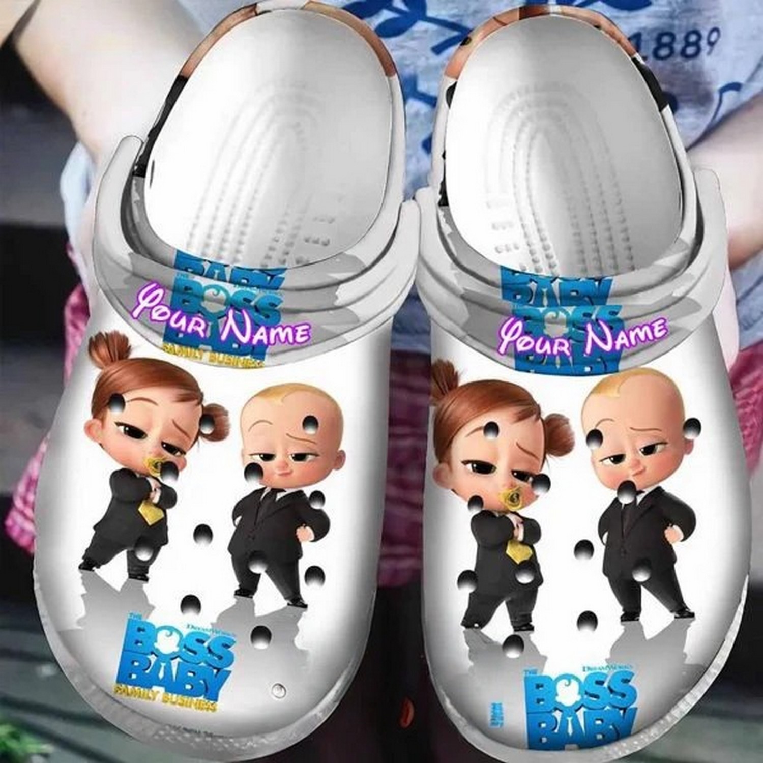 custom name boss baby family business clogs for kids and adults oq4wy