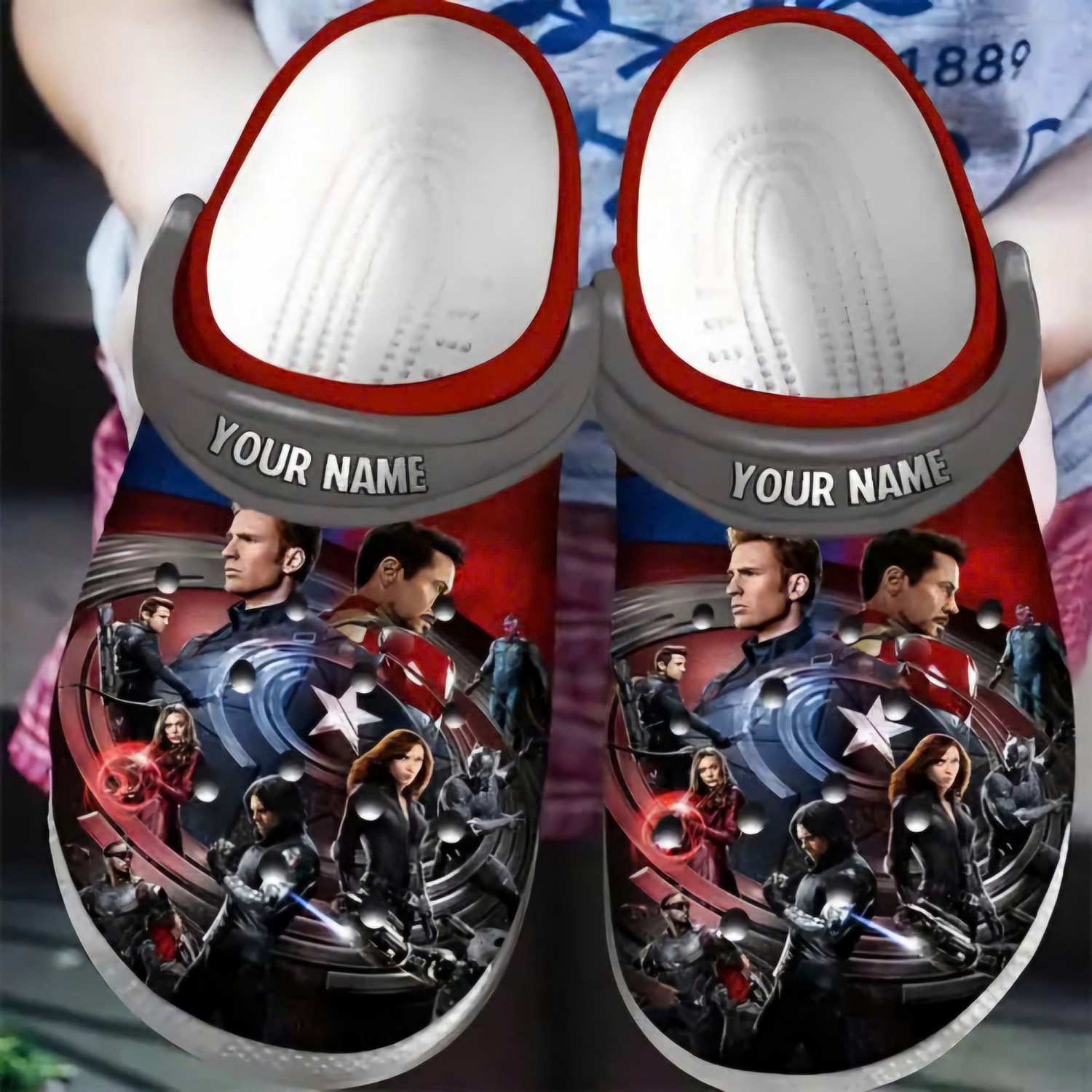 custom name captain america civil war 2 characters clogs fast shipping service available hdpcx