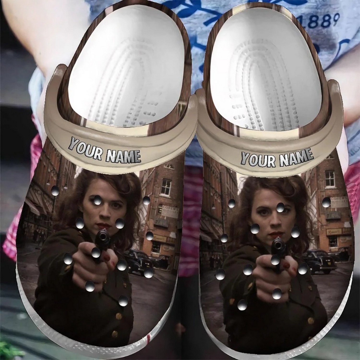custom name captain america peggy carter rise up clogs for kids 26 adults 5ety0