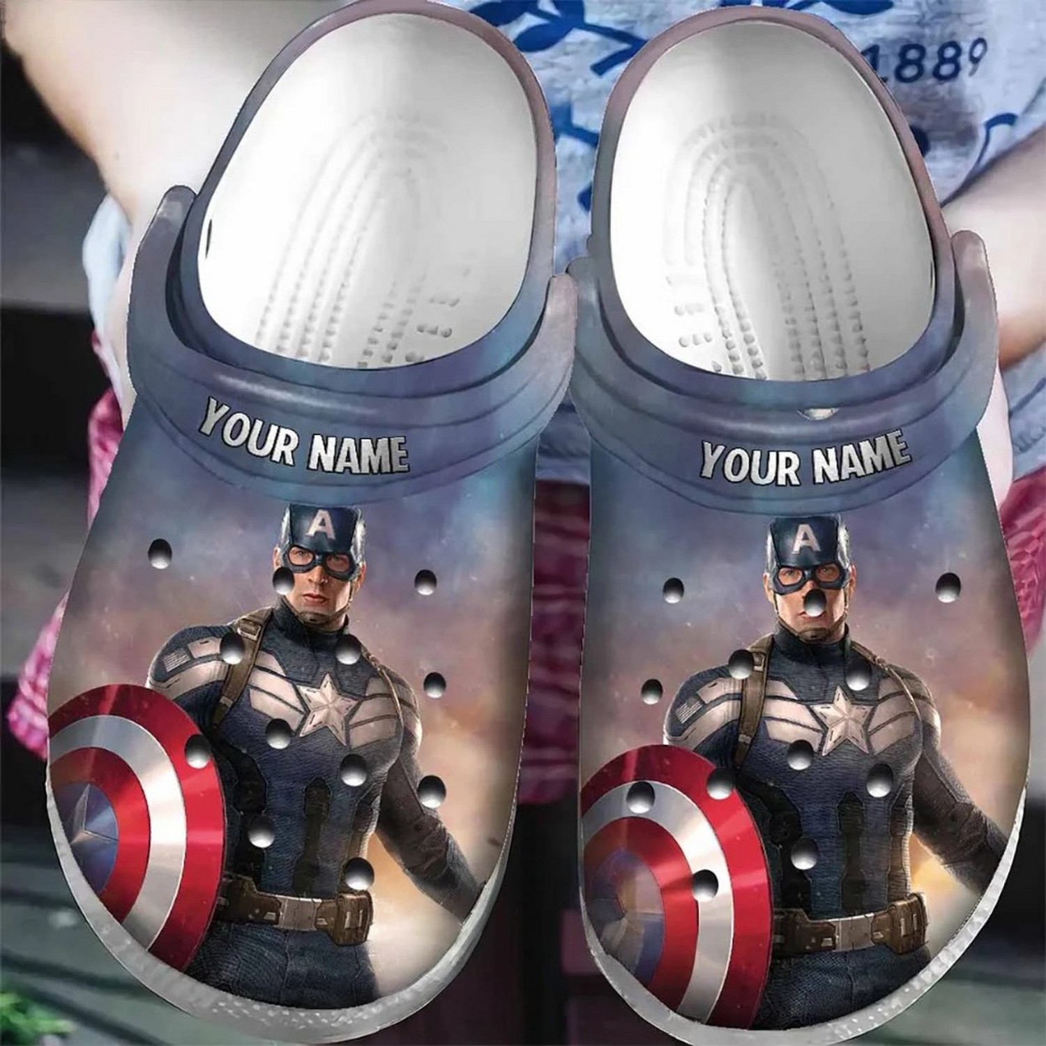 custom name captain america winter soldier clogs for kids 26 adults hadkd