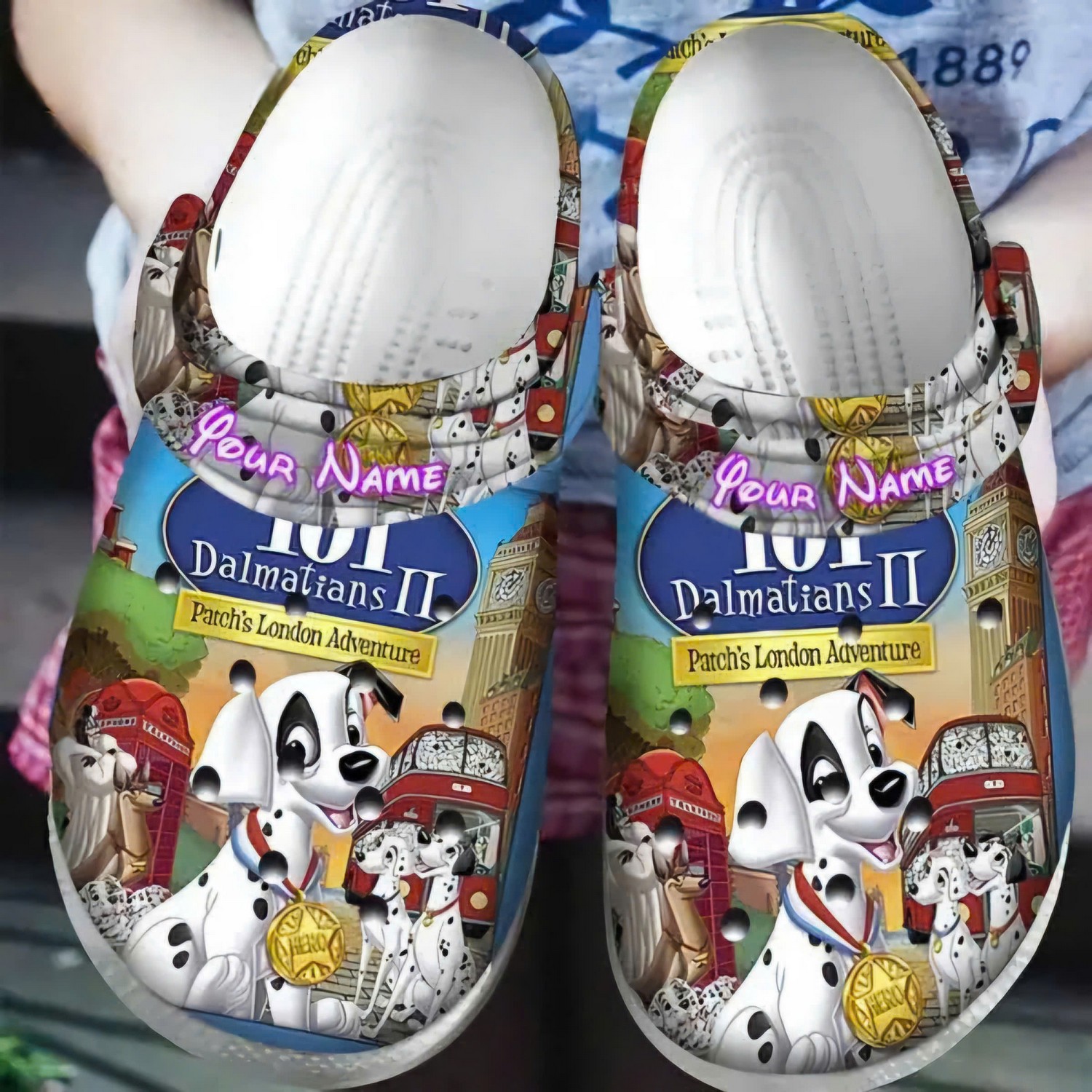 custom name classic 101 dalmatians patchs london adventure clogs fast shipping service available ykyp6