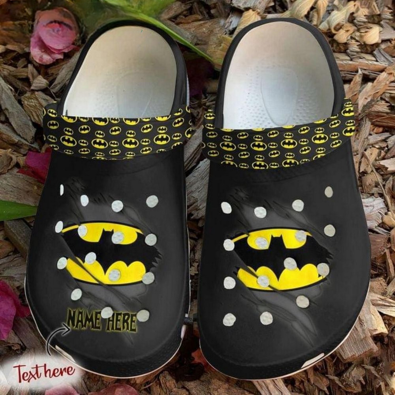 custom name comic batman signal clogs for kids 26 adults njz2f