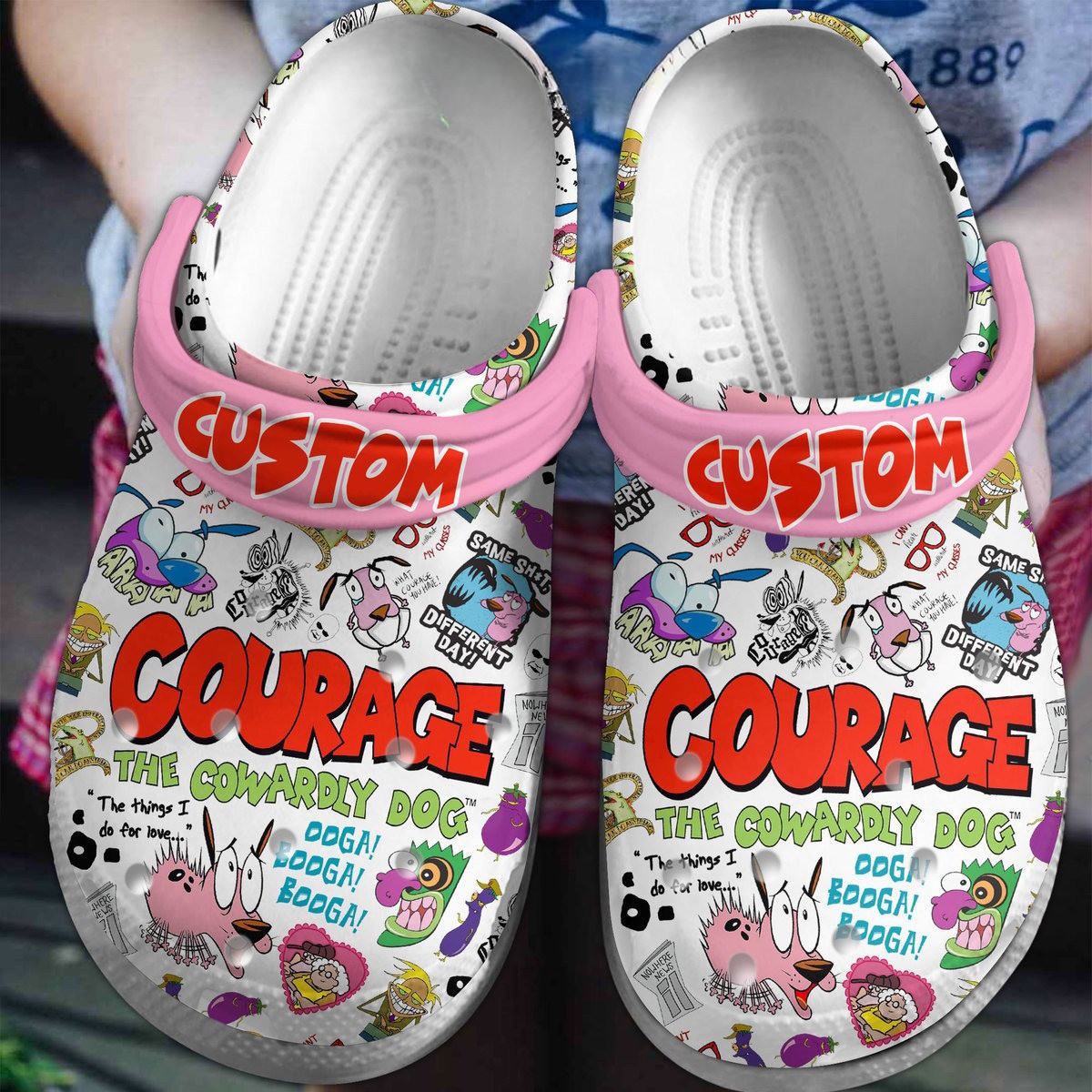 custom name courage the cowardly dog cartoon clogs fast shipping worldwide pxvyj