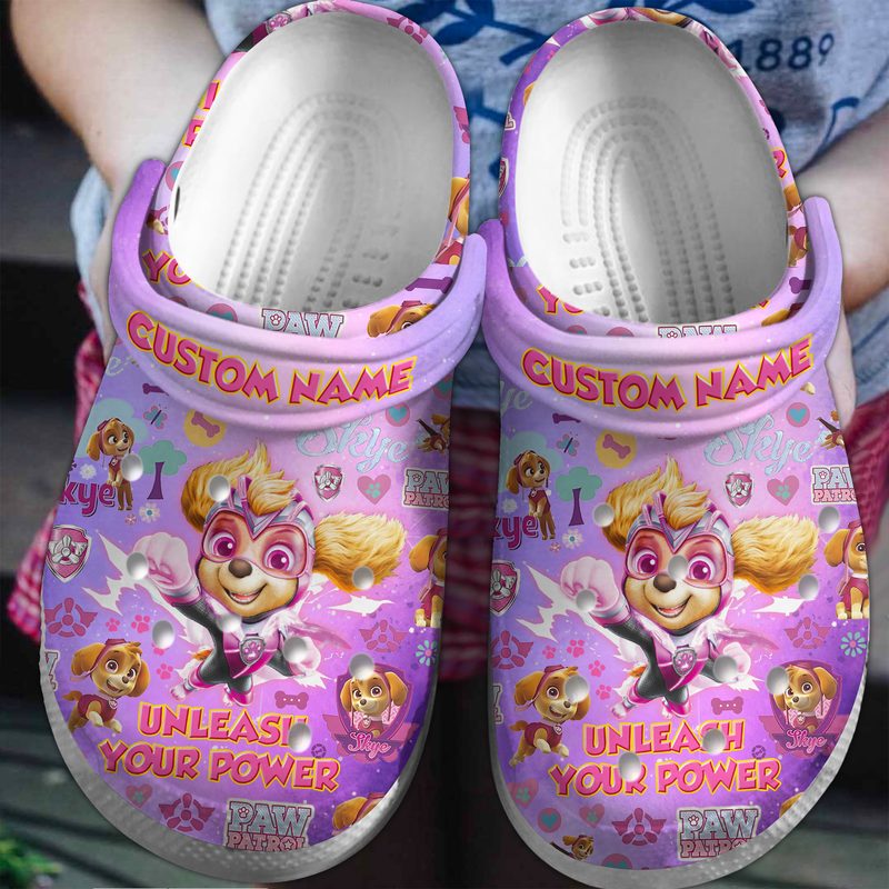 custom name crocs paw patrol unleash your power clogs shoes o61n0
