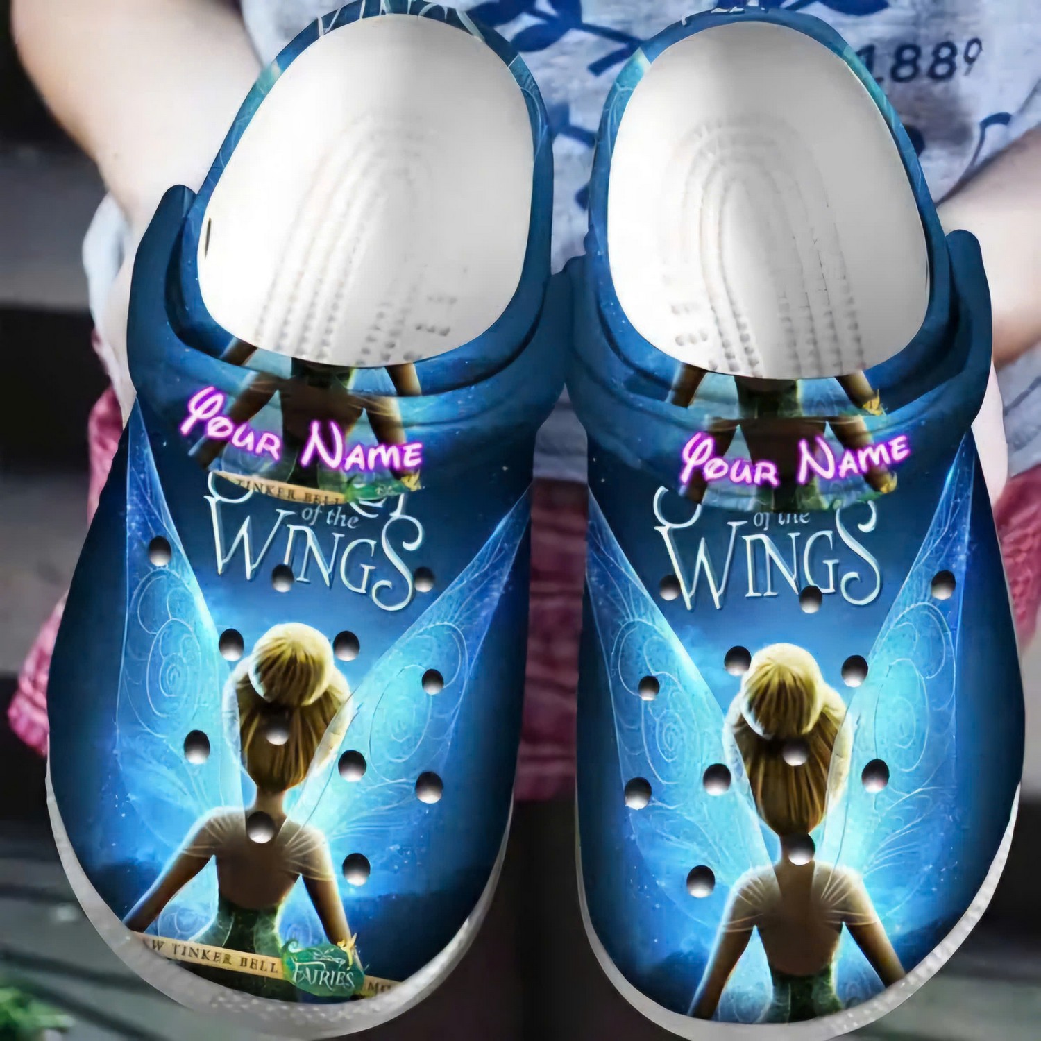 custom name disney tinker bell and the secret of the wings poster clogs for kids and adults ncpyk