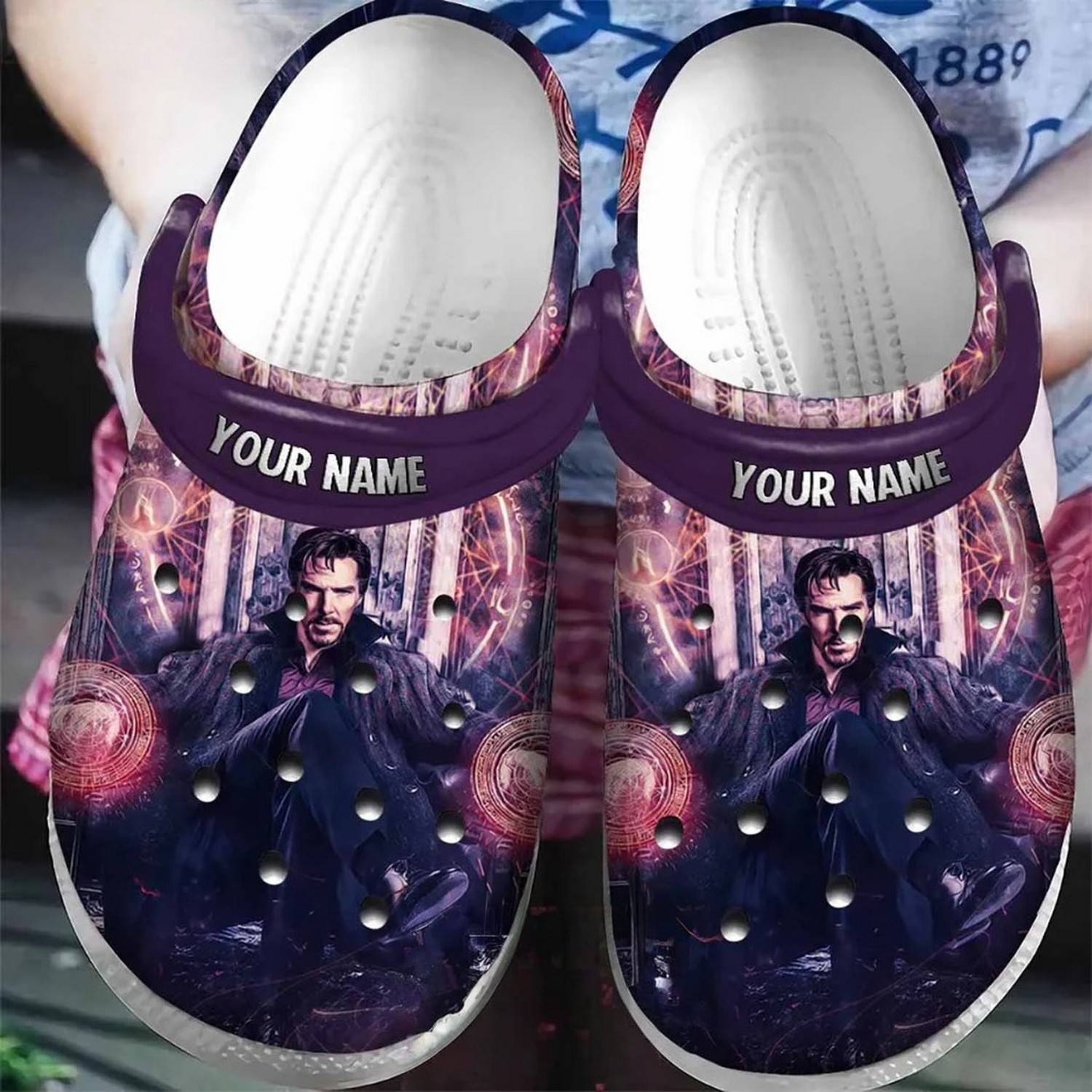 custom name doctor strange galaxy clogs for kids and adults ykco9