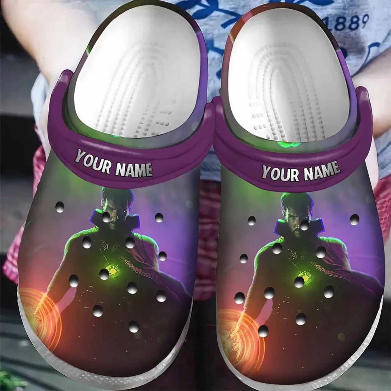 custom name doctor strange magic clogs for kids 26 adults iogeu