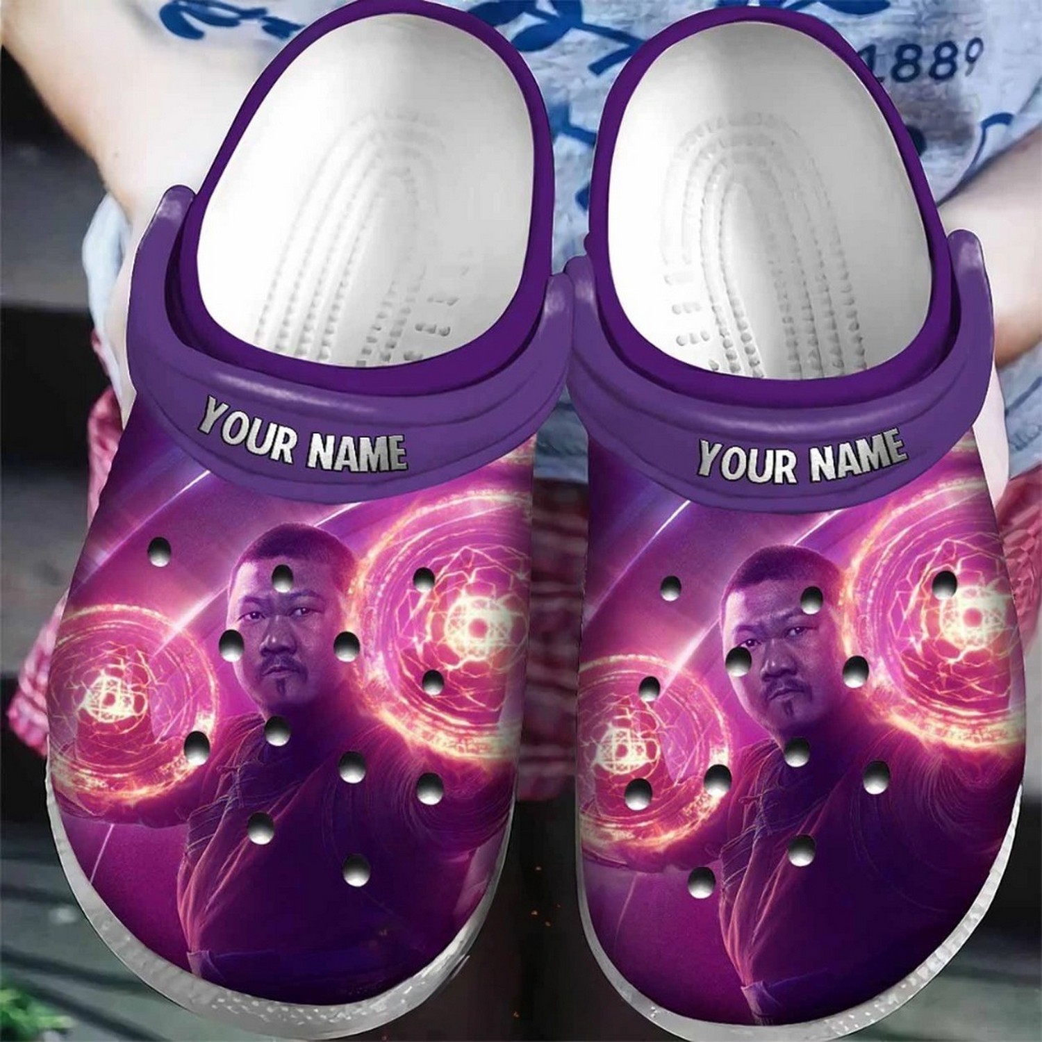 custom name doctor strange wong make purple magic clogs for kids and adults n1kkw