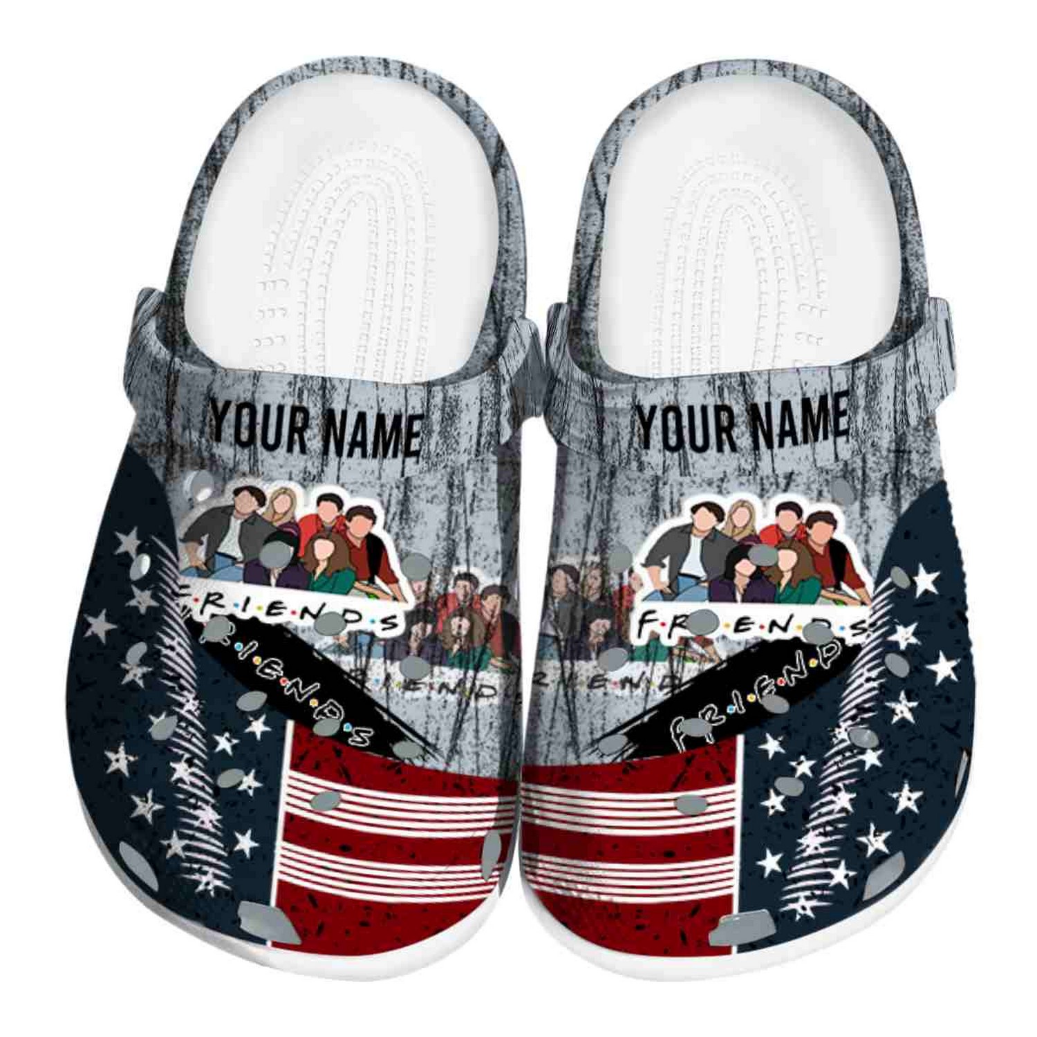 custom name friends star spangled side pattern jm0a2