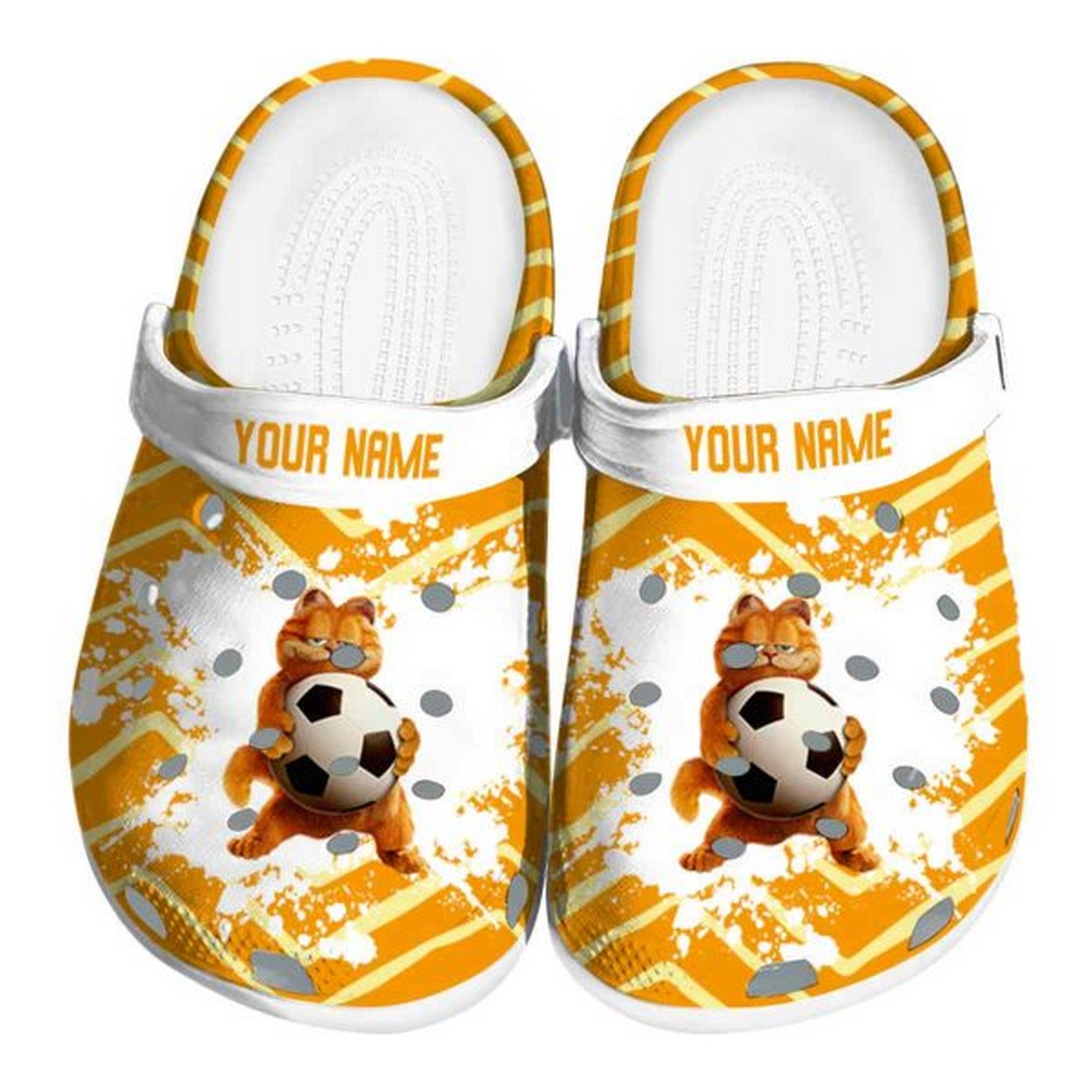 custom name garfield zigzag paint burst clogs fast shipping available atozk