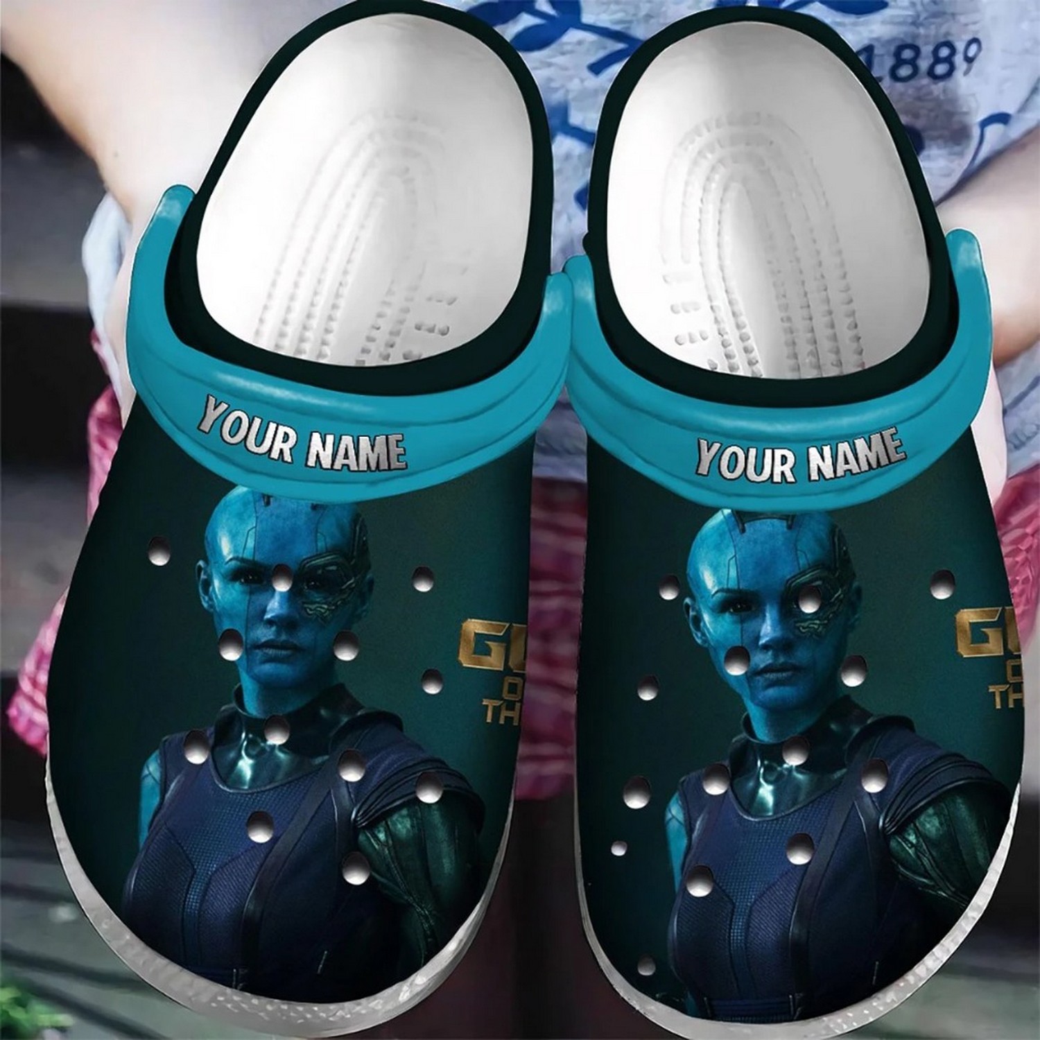 custom name guardian of the galaxy nebula dark green clogs for kids 26 adults s5lqc