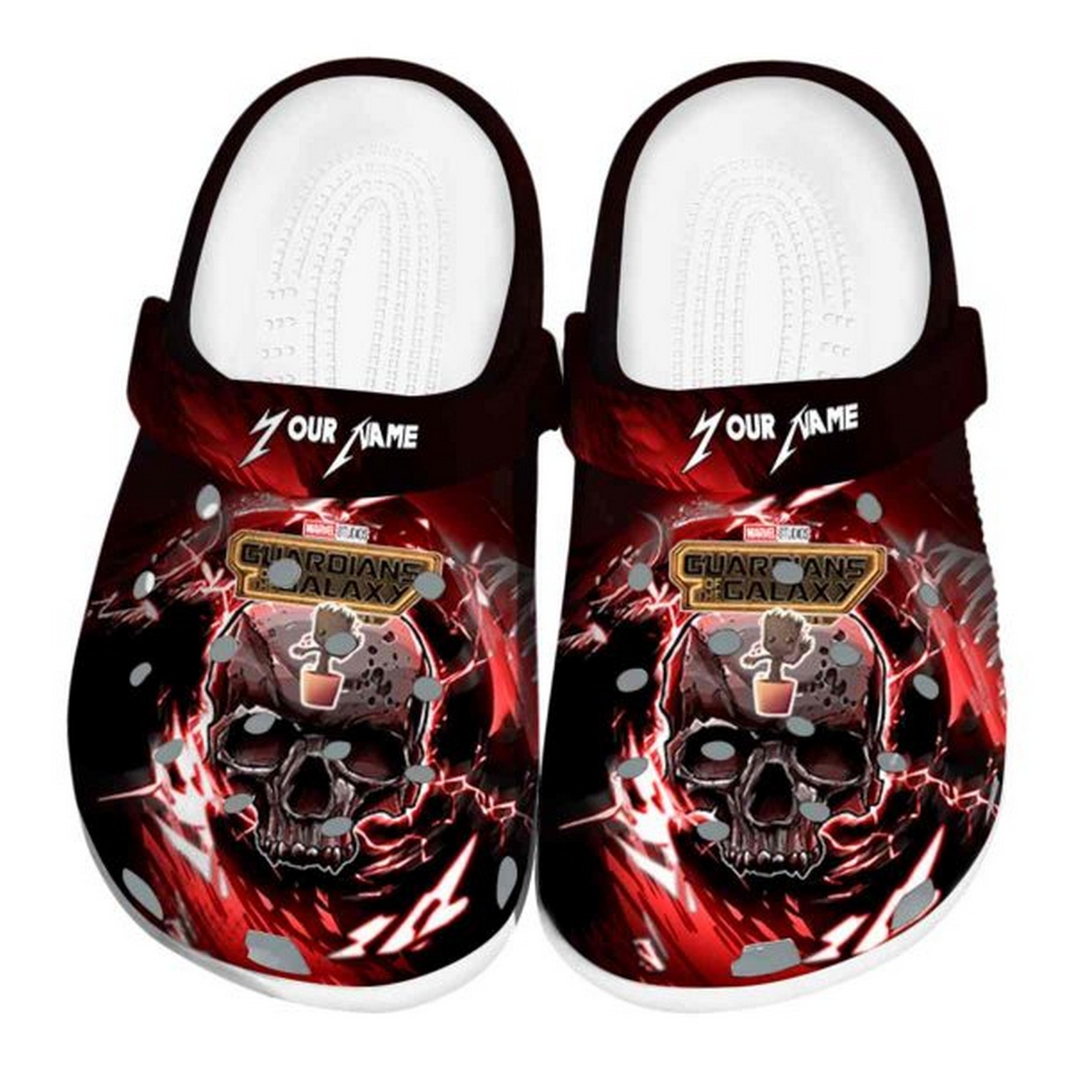 custom name guardians of the galaxy gothic skull clogs fast shipping service available jq7j6