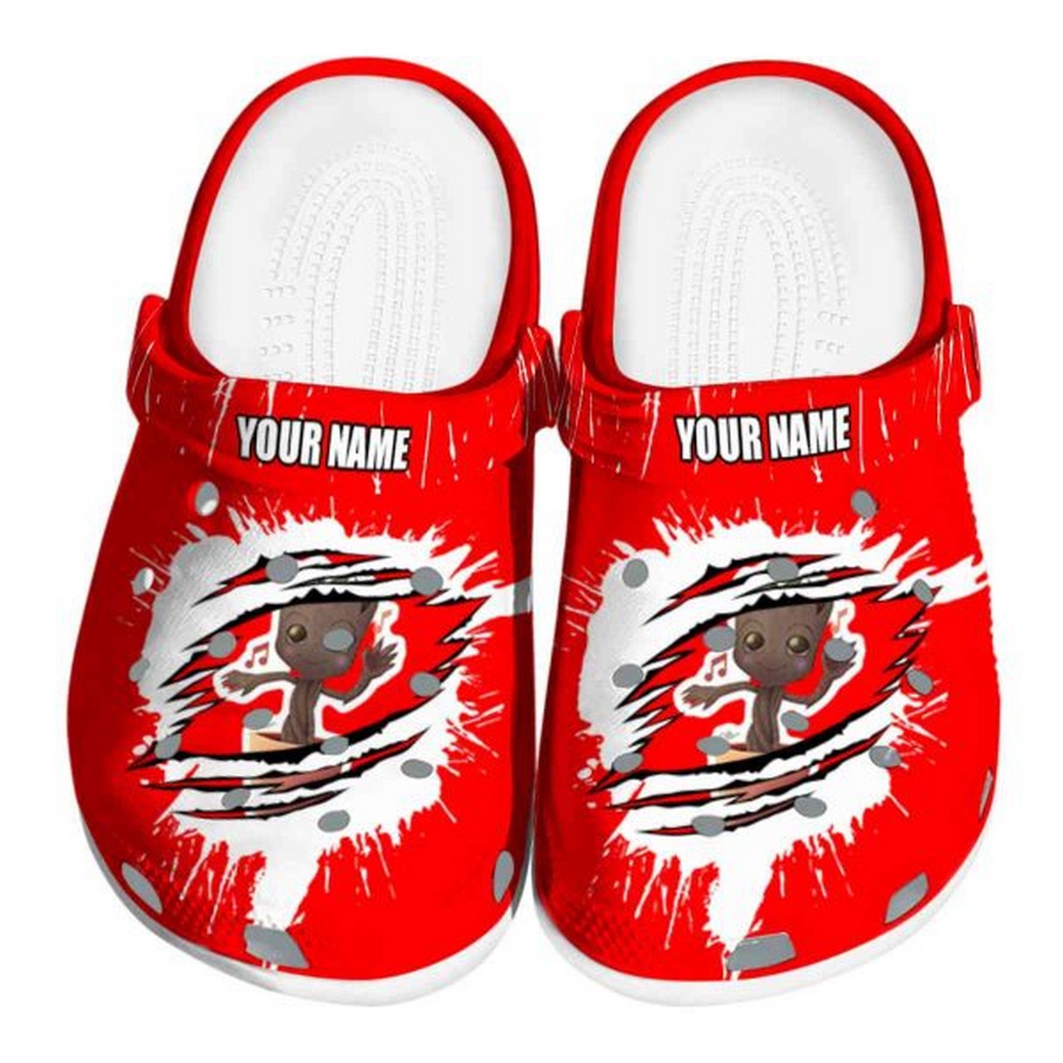 custom name guardians of the galaxy splash motif background clogs fast shipping service available 4g6ga