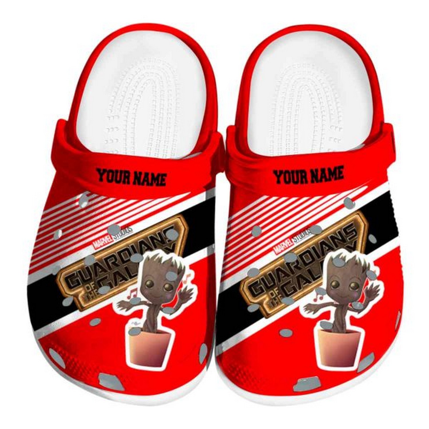 custom name guardians of the galaxy vibrant dual tone clogs fast shipping service available npu5f