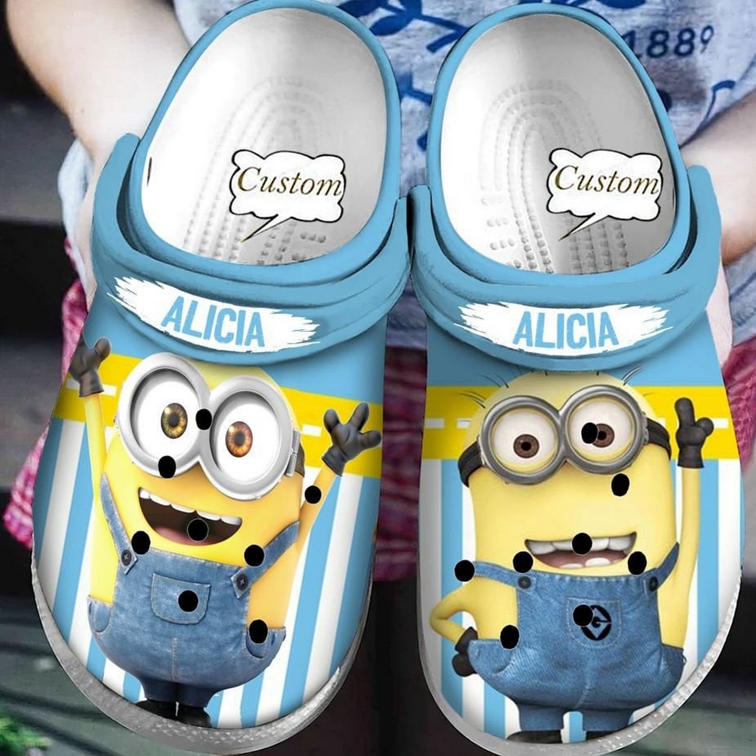 custom name happy minions clogs for kids and adults ctwj3