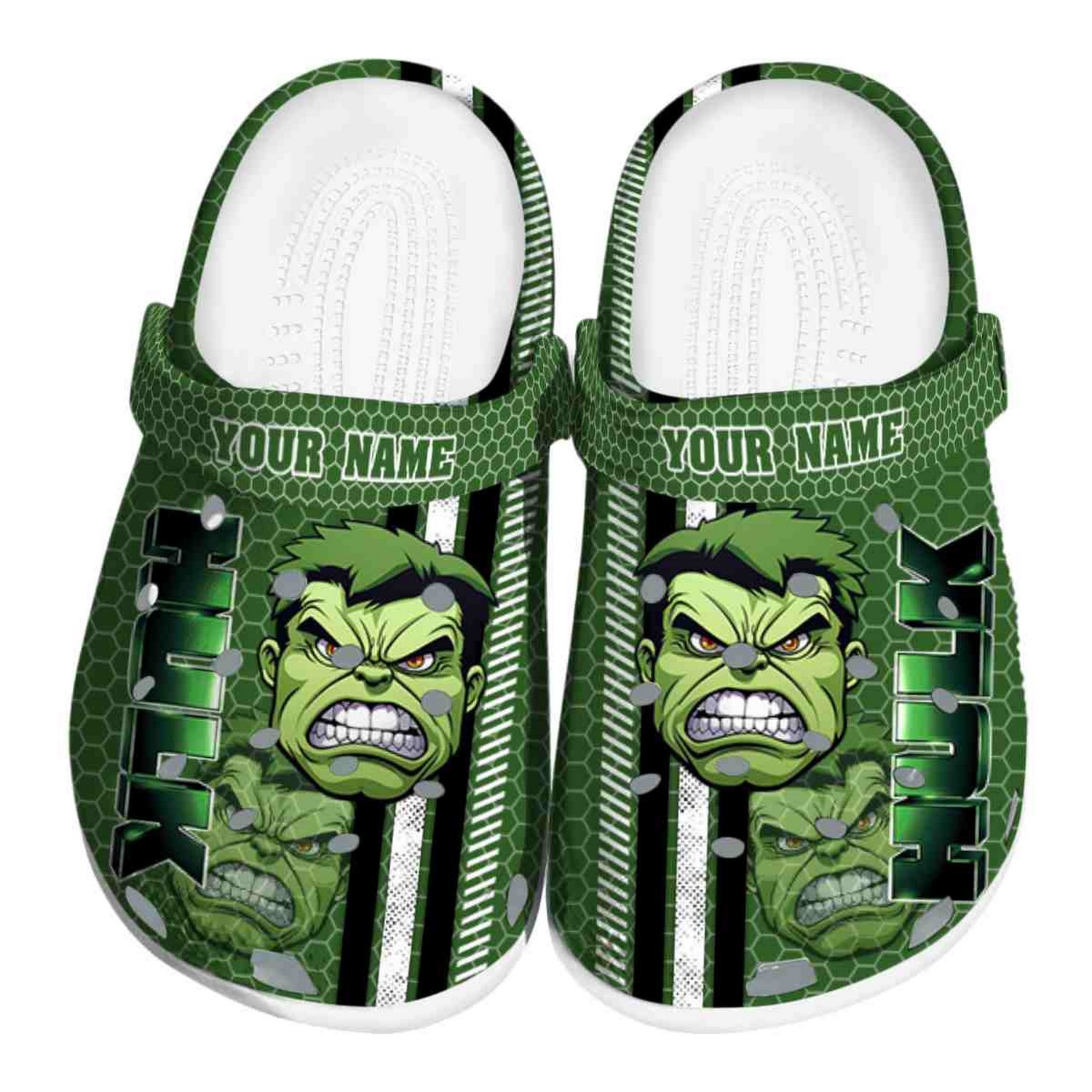 custom name hulk contrasting stripes clogs for kids 26 adults wivdu