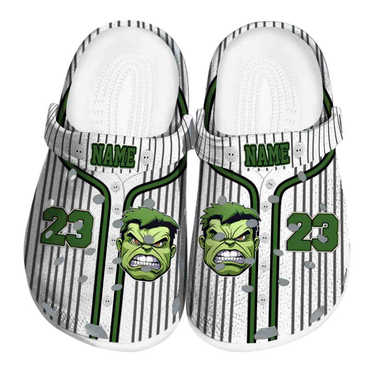 custom name hulk pinstripe pattern clogs for kids 26 adults 9oqei