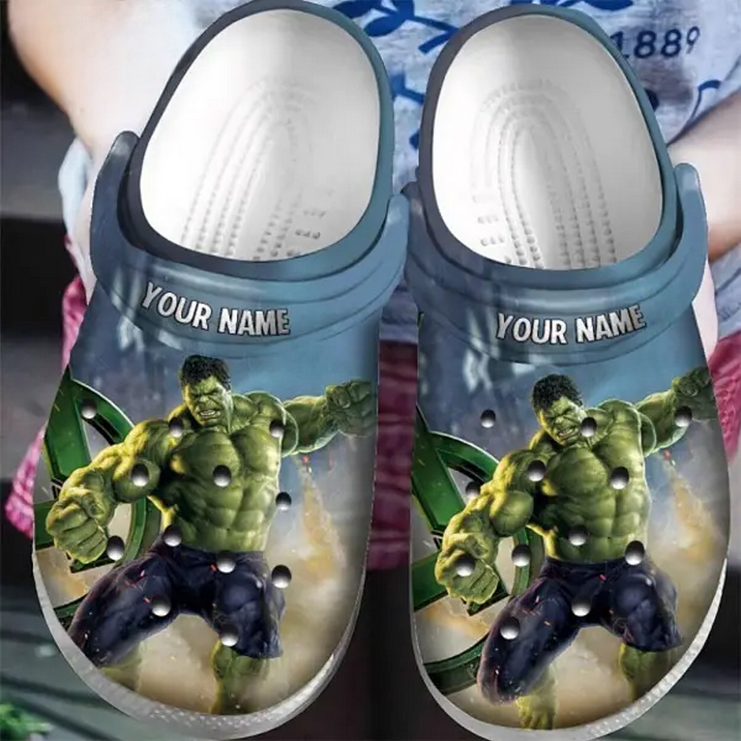 custom name hulk power avengers marvel studio clogs for kids 26 adults j2bjx