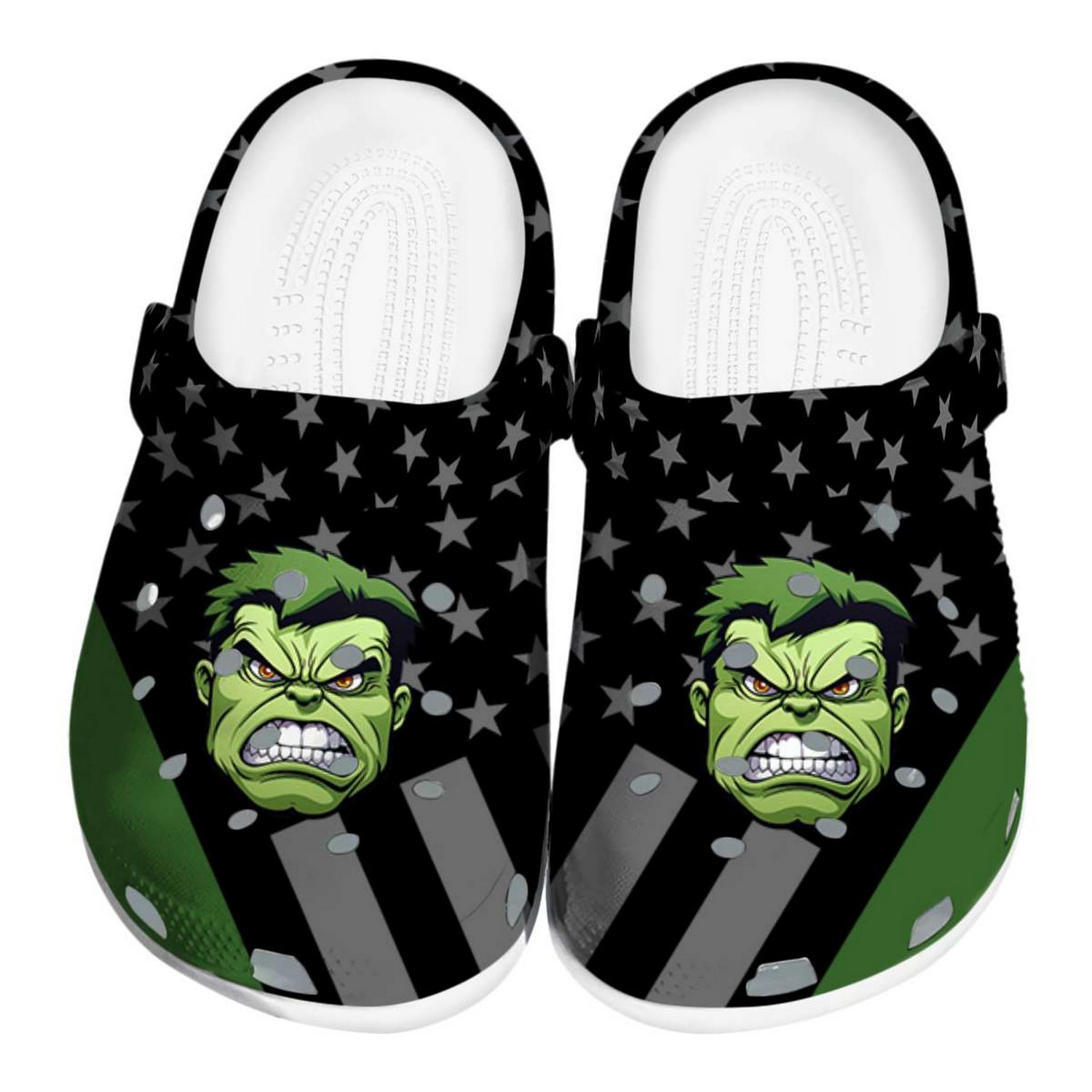 custom name hulk star spangled graphic clogs for kids and adults fkeqw