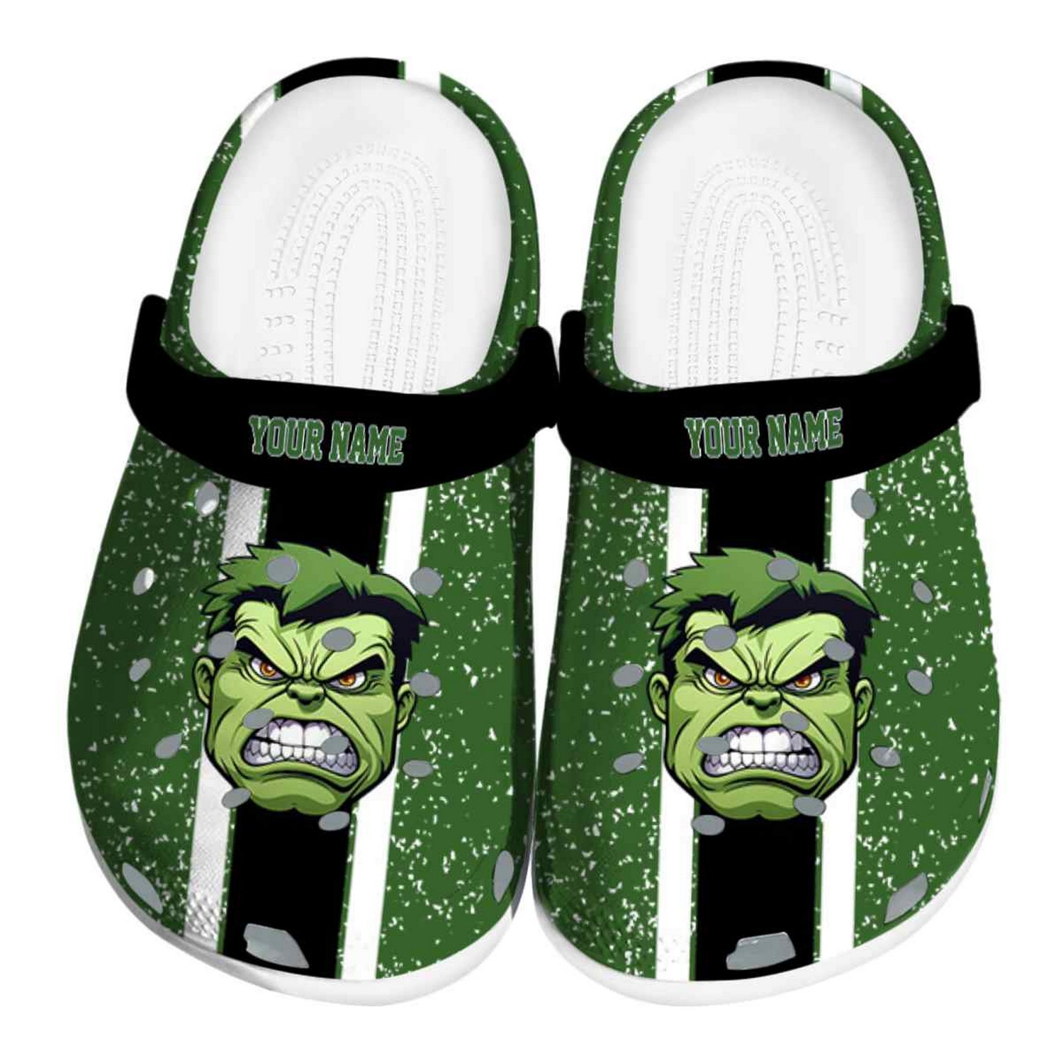 custom name hulk vertical stripes clogs for kids 26 adults s7cqx