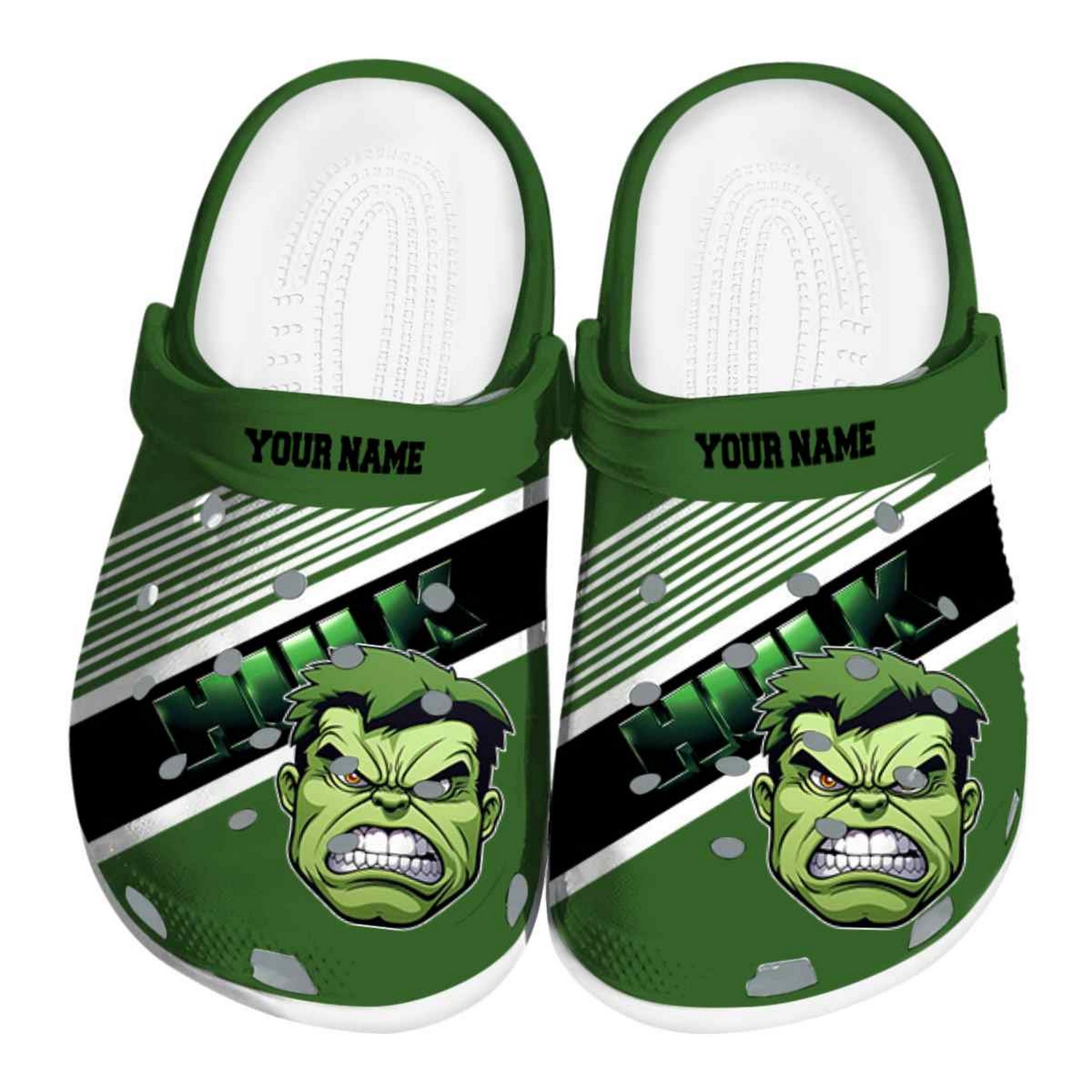 custom name hulk vibrant dual tone clogs for kids and adults emka1