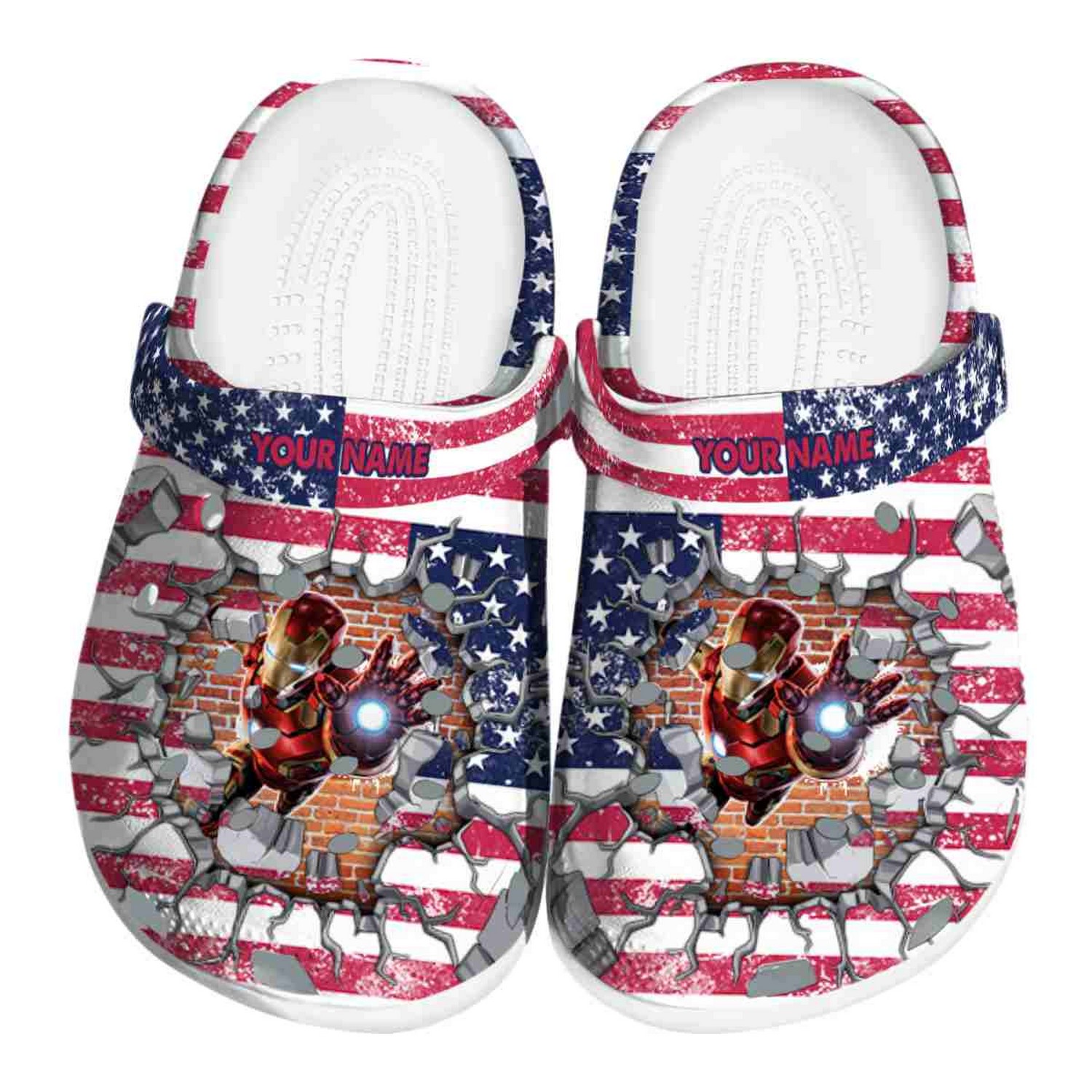 custom name iron man freedom splinter clogs for kids 26 adults iiqaj