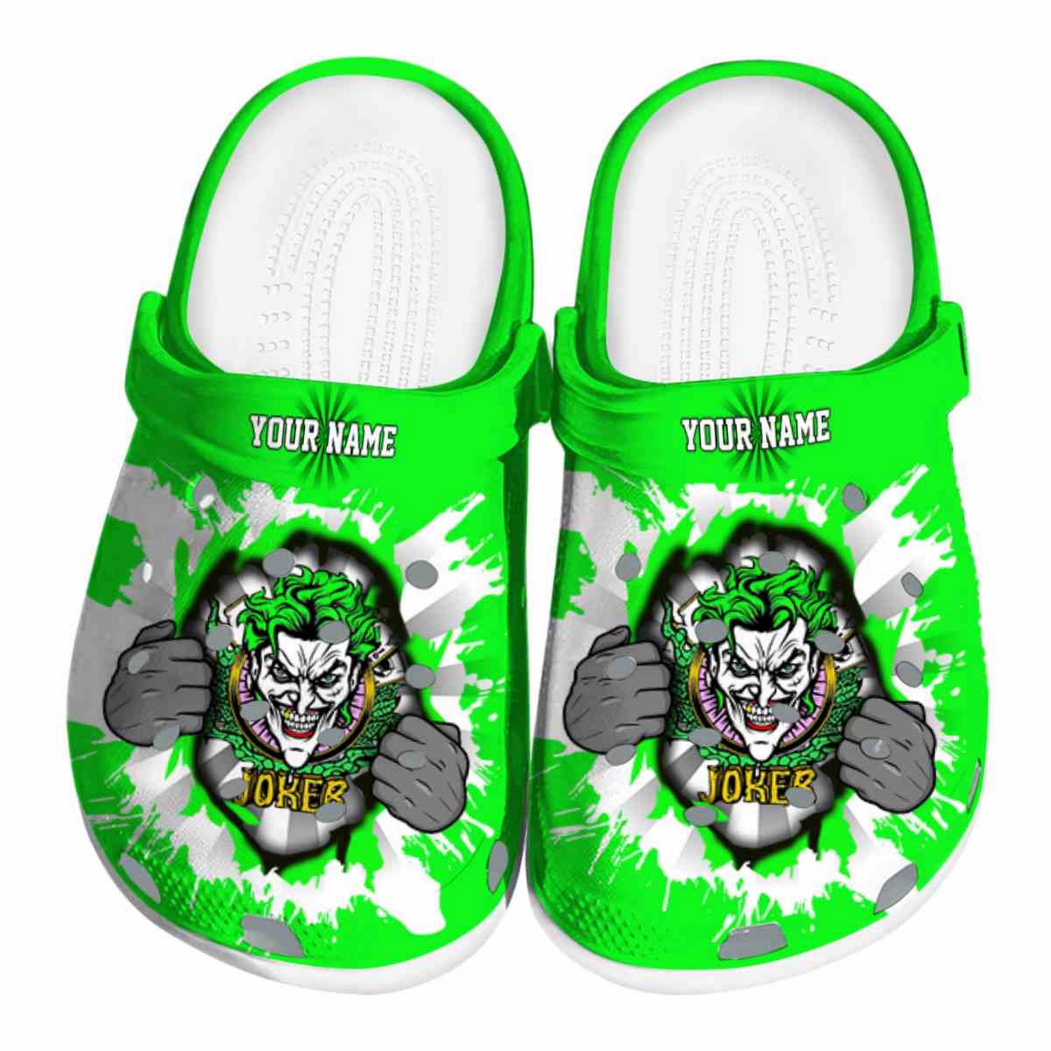 custom name joker gripping hand clogs for kids 26 adults r0rnc