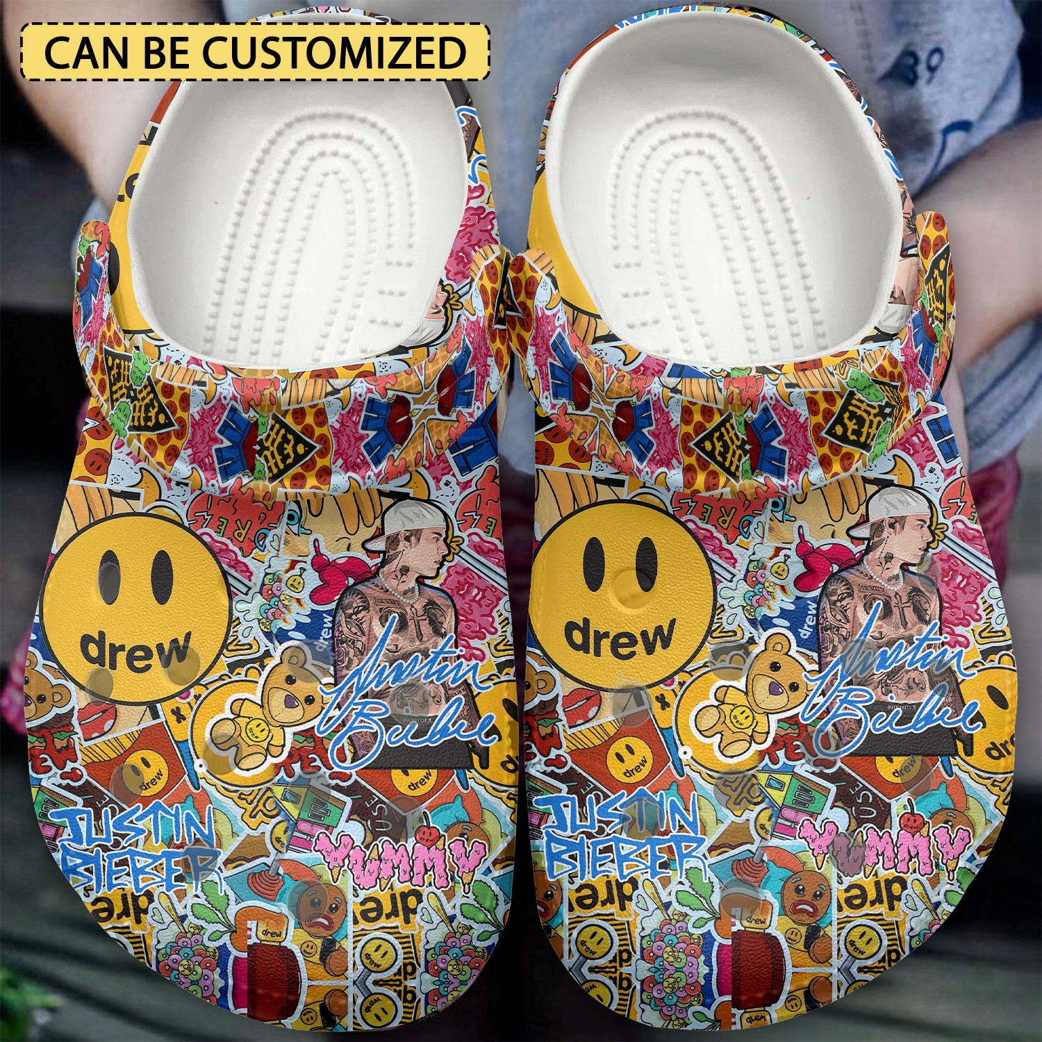 custom name justin bieber music drew clogs for kids and adults 1ad8z