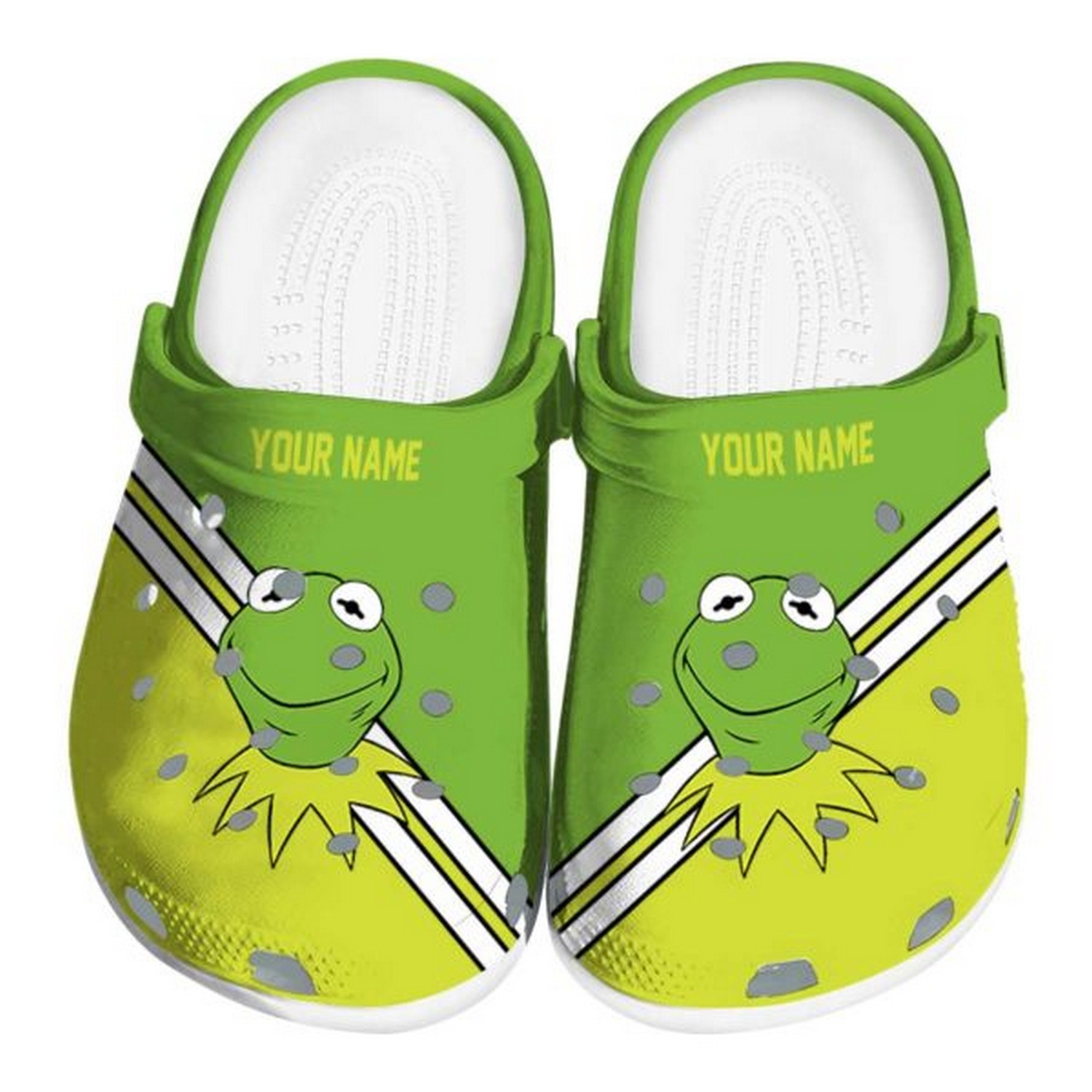 custom name kermit the frog striped accents clogs fast shipping available fd58f