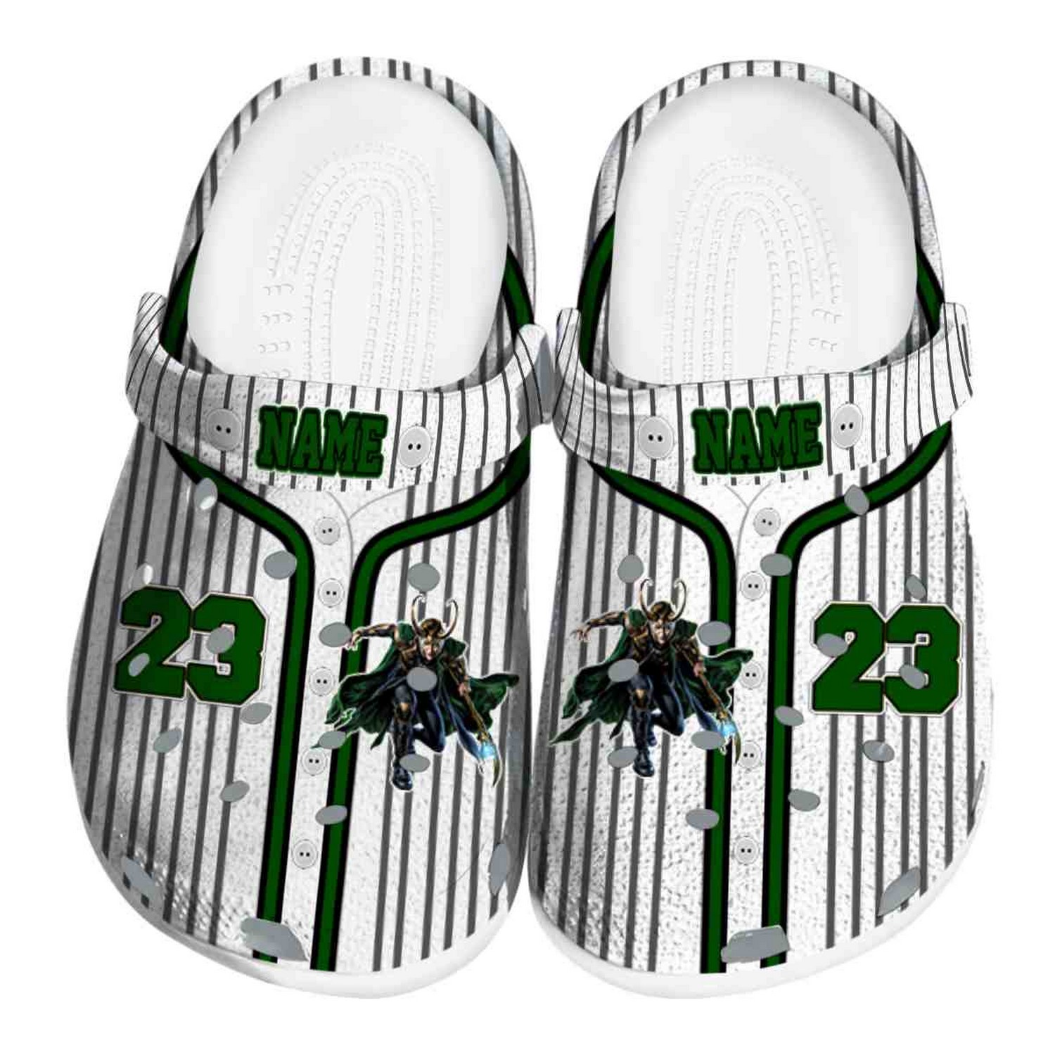 custom name loki pinstripe pattern clogs for kids and adults z27uo