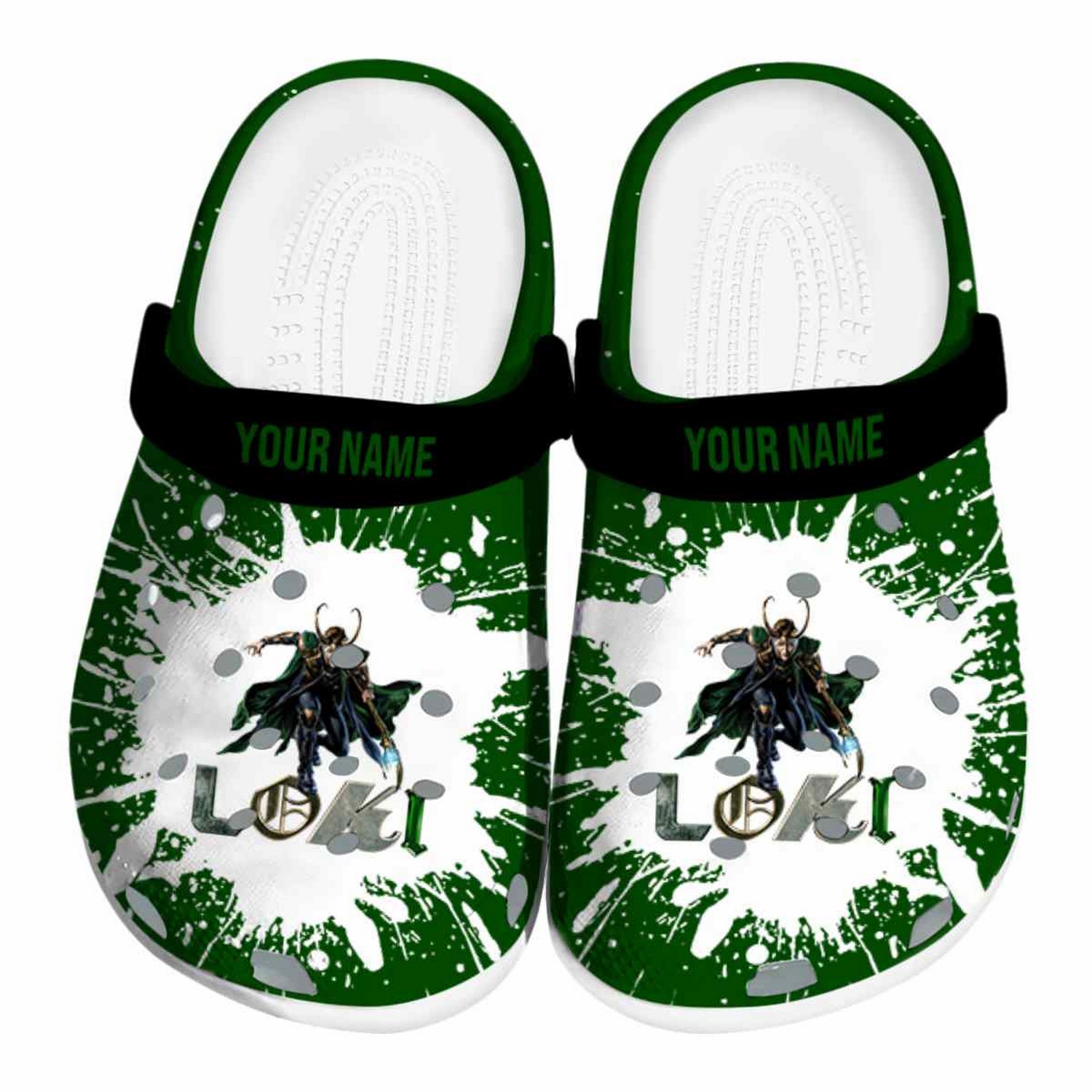 custom name loki splash art clogs for kids 26 adults xh9g4