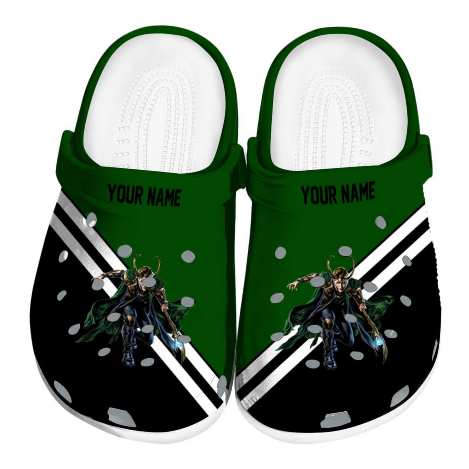 custom name loki striped accents clogs for kids 26 adults xpbmi