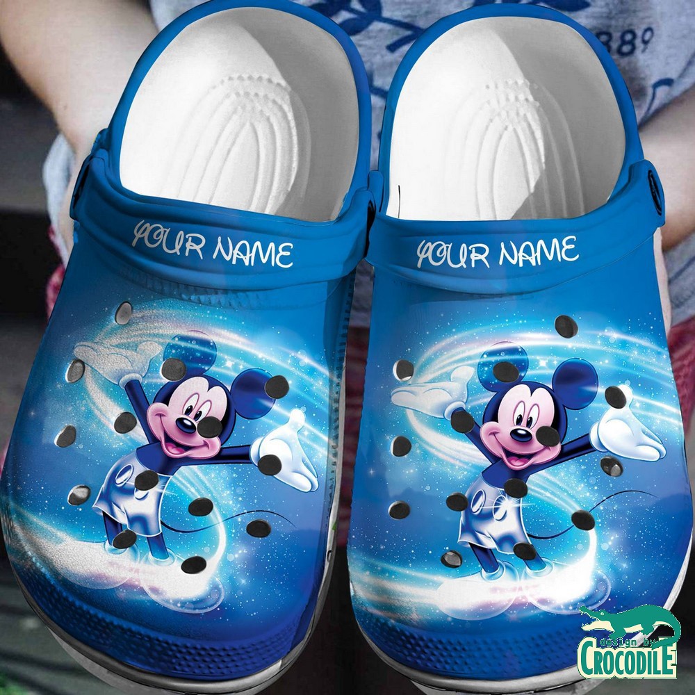 custom name magic boy mickey mouse blue halo clogs for kids 26 adults jrn9e