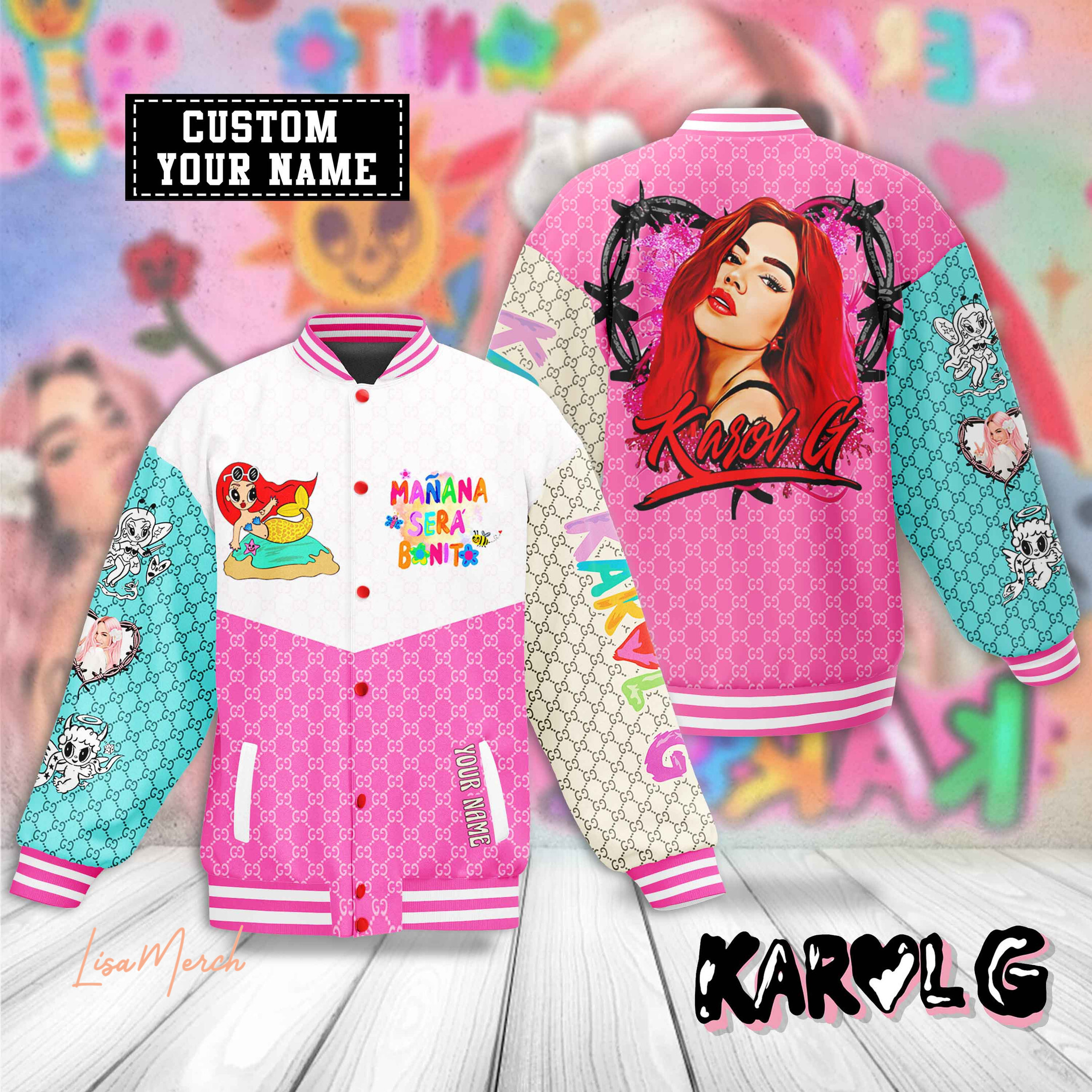 custom name manana sera bonita karol g lovely baseball jacket vcaos