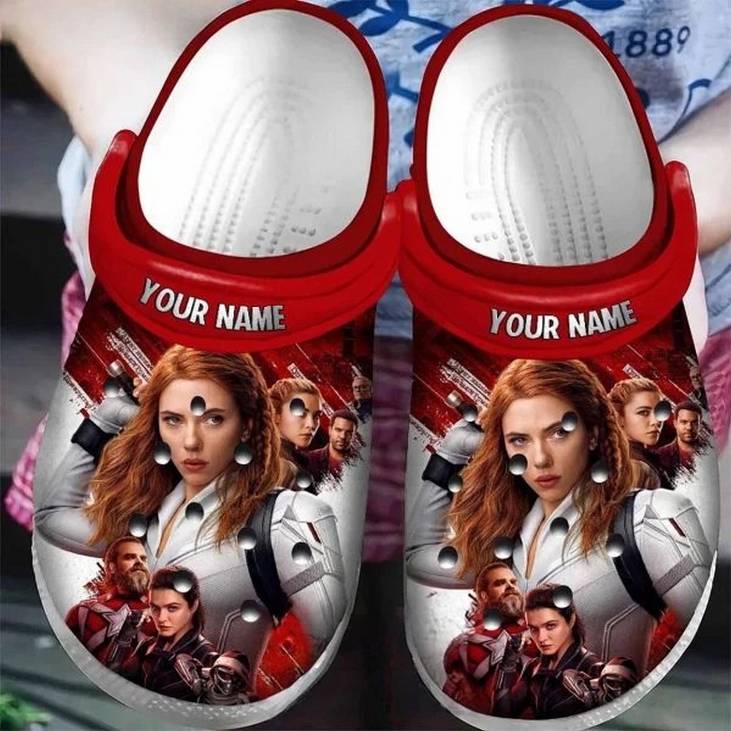 custom name marvel black widow infinity war clogs for kids 26 adults bsabo