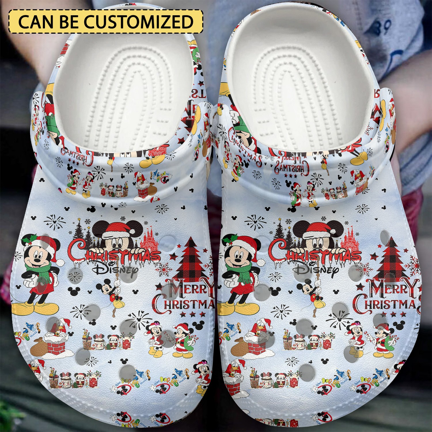 custom name merry christmas mickey mouse disney cartoon clogs fast shipping available t4ahh