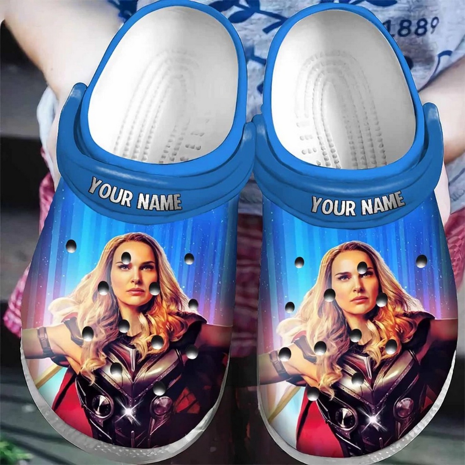 custom name mighty thor jane foster clogs for kids 26 adults 10def