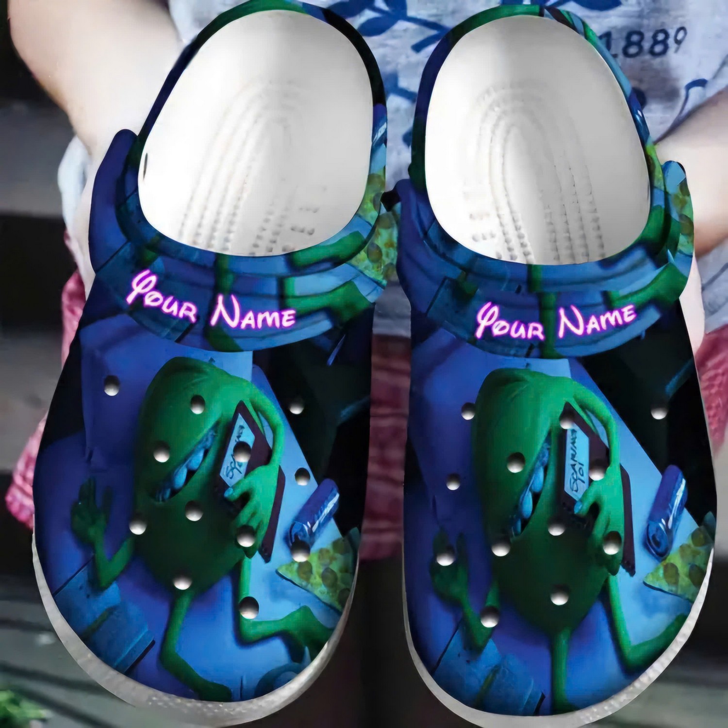 custom name mike wazowski dreaming monsters inc clogs for kids 26 adults idpwy