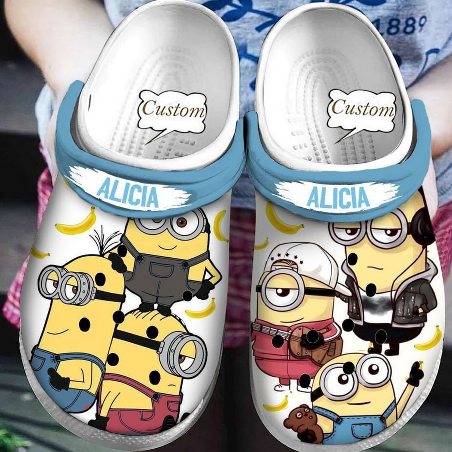 custom name minion new design clogs fast shipping service available alchc