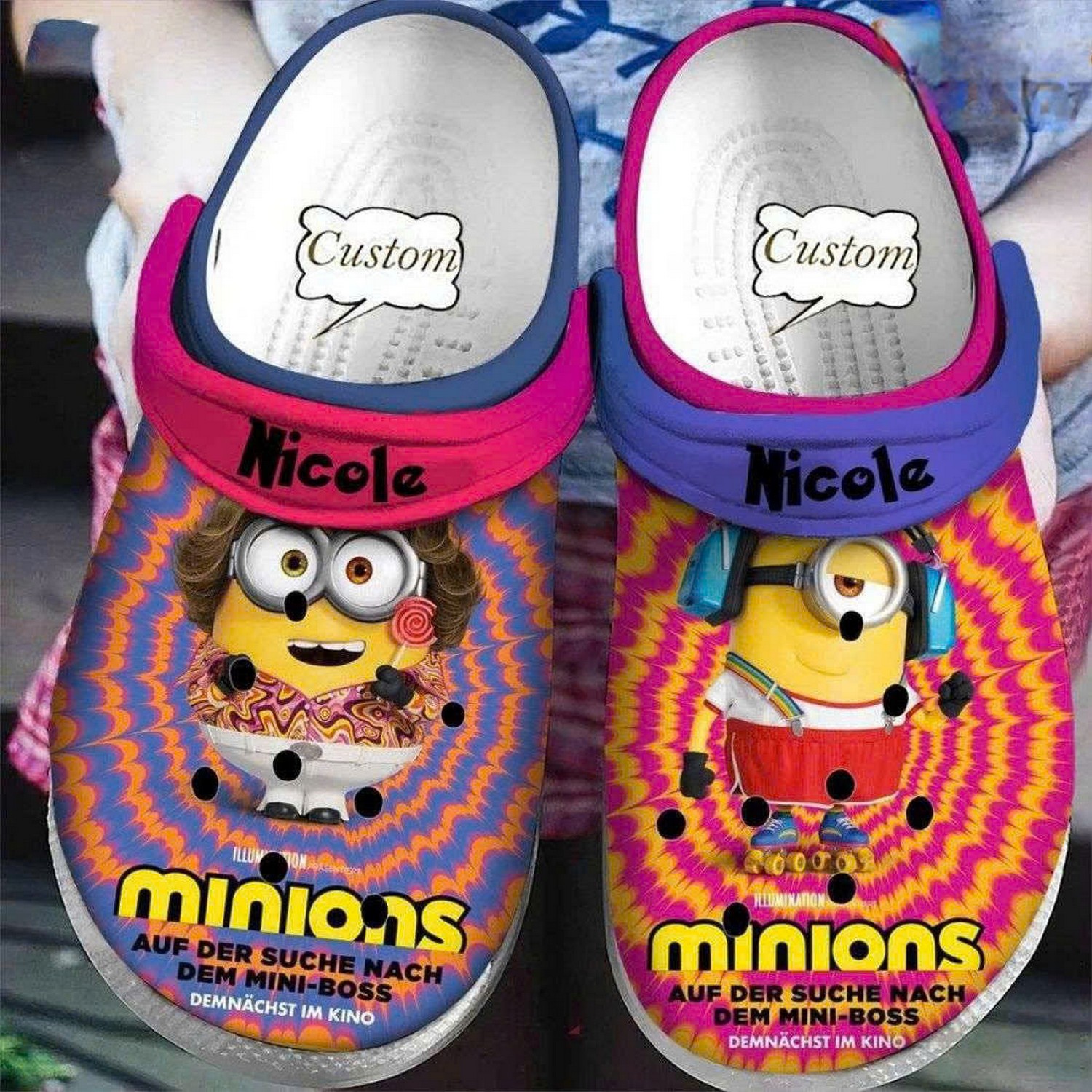 custom name minions dem mini boss clogs fast shipping service available sp4ov