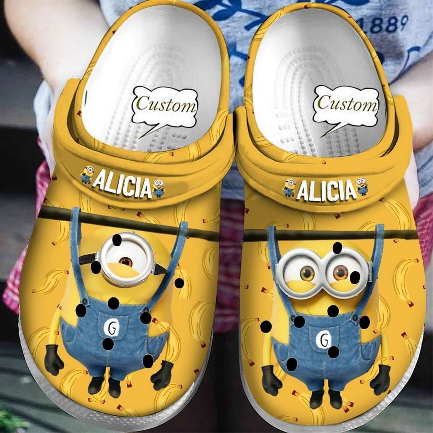 custom name minions hanging clogs fast shipping service available vol5v