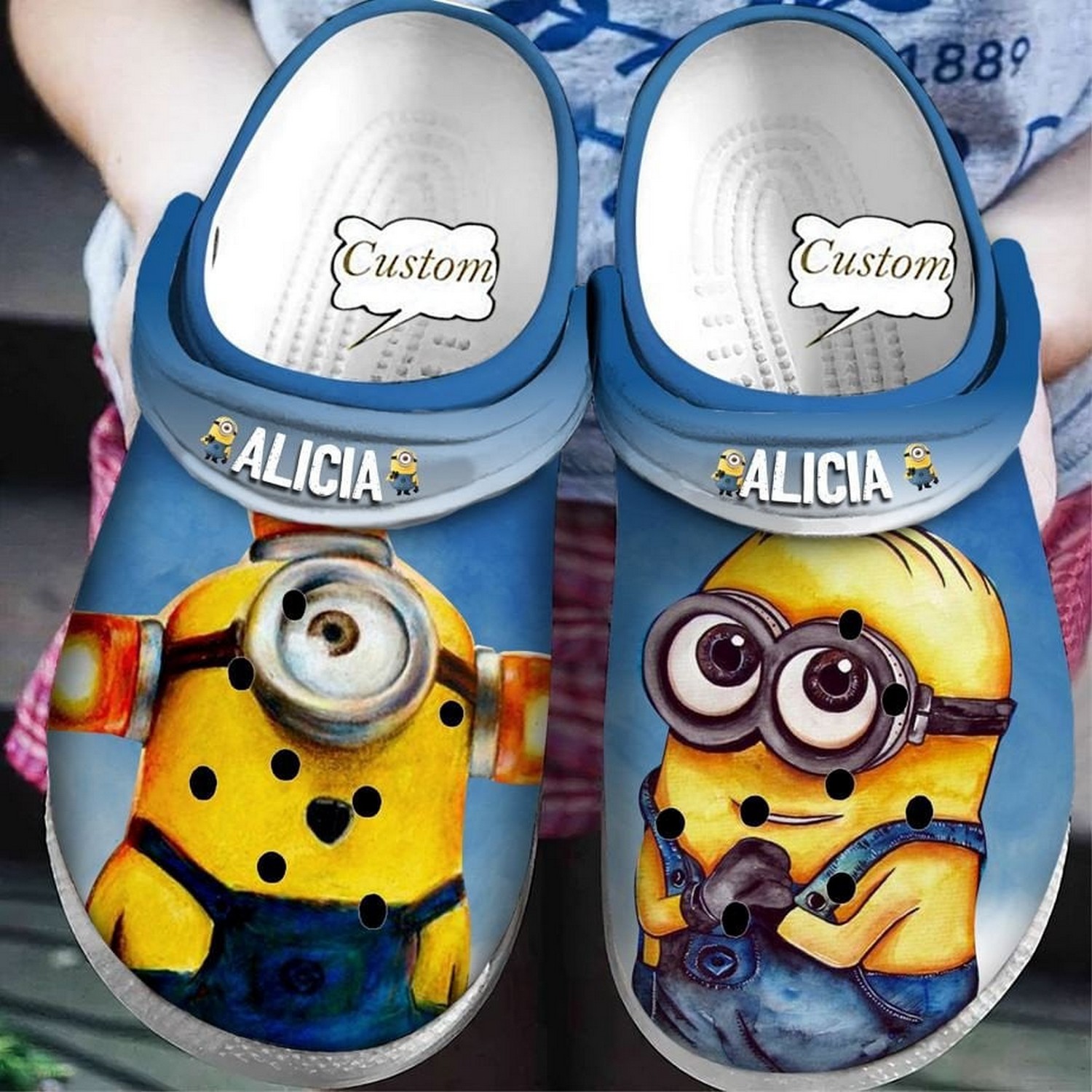 custom name minions painting clogs fast shipping service available 6taui