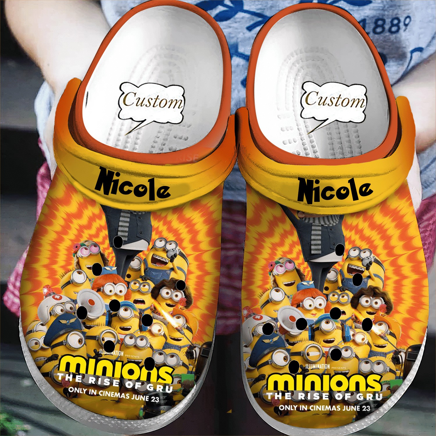 custom name minions the rise of gru clogs fast shipping service available ctbkq