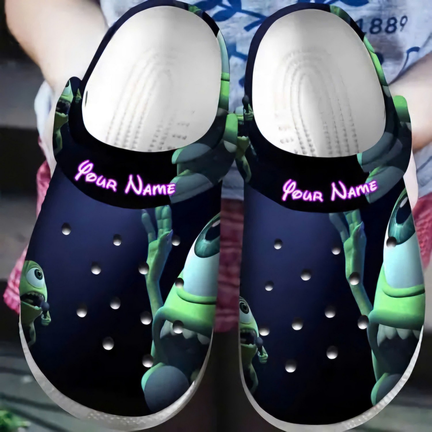 custom name monsters inc uni suprise mike wazowski clogs for kids 26 adults zlpq3